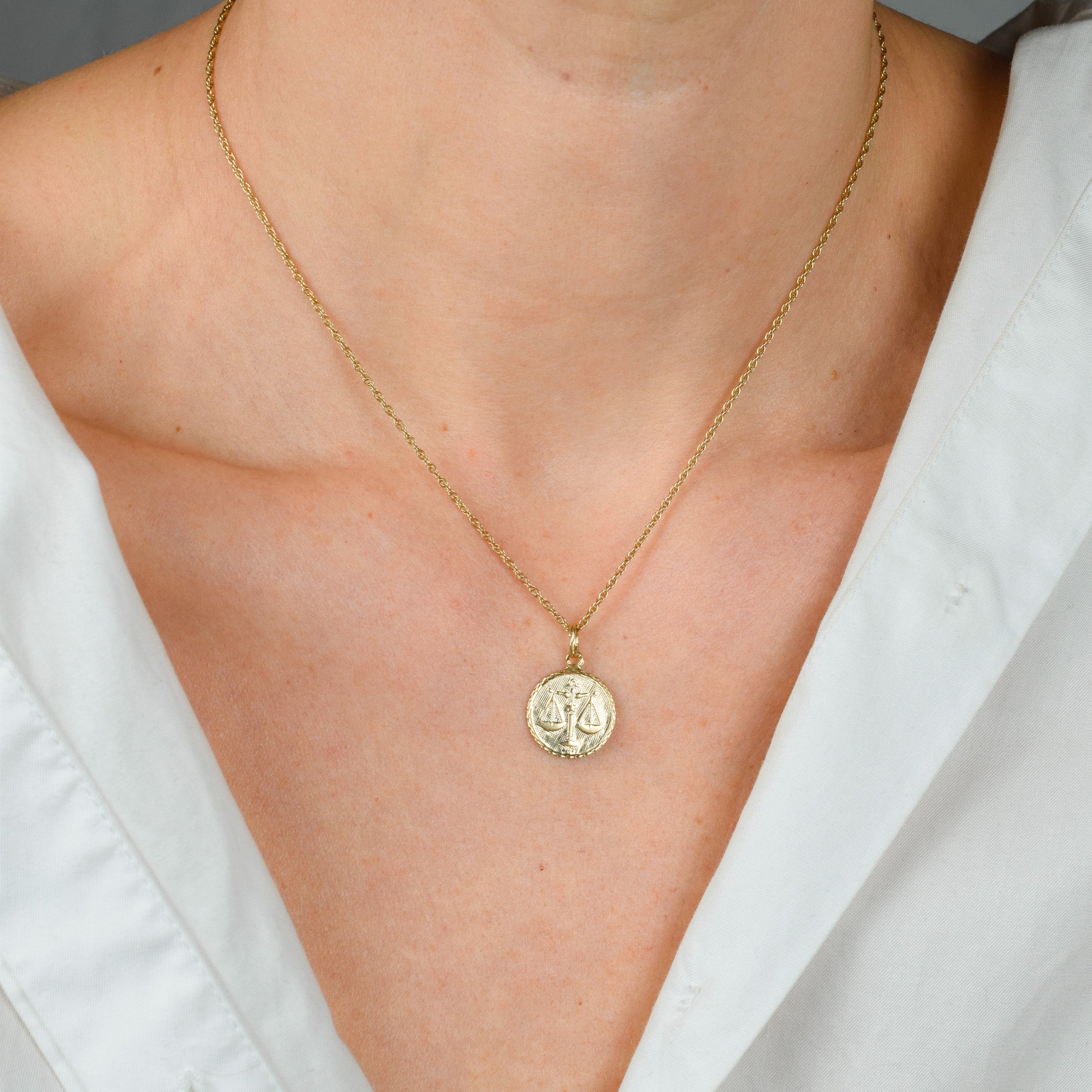 Circular Gold Libra Charm