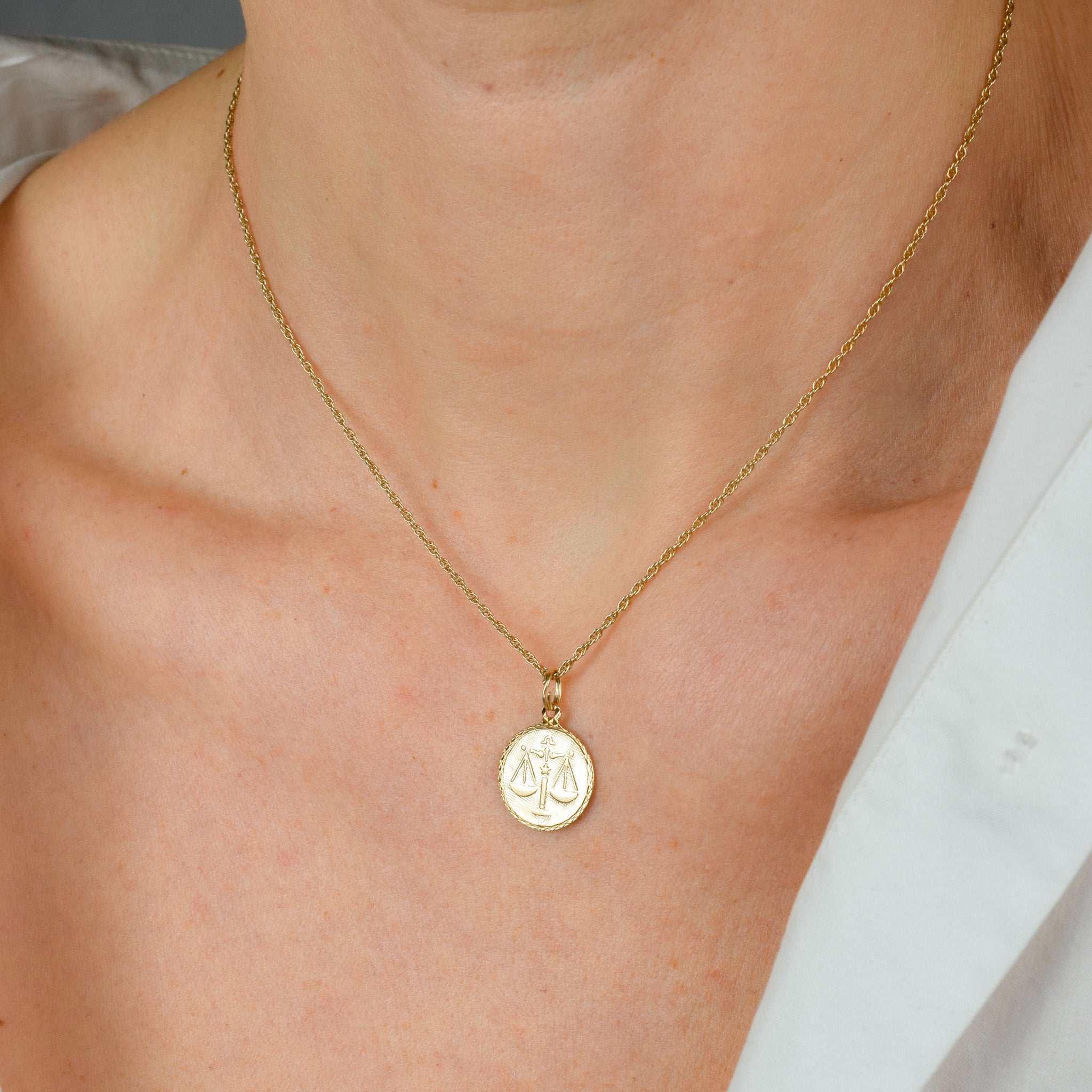 Circular Gold Libra Charm