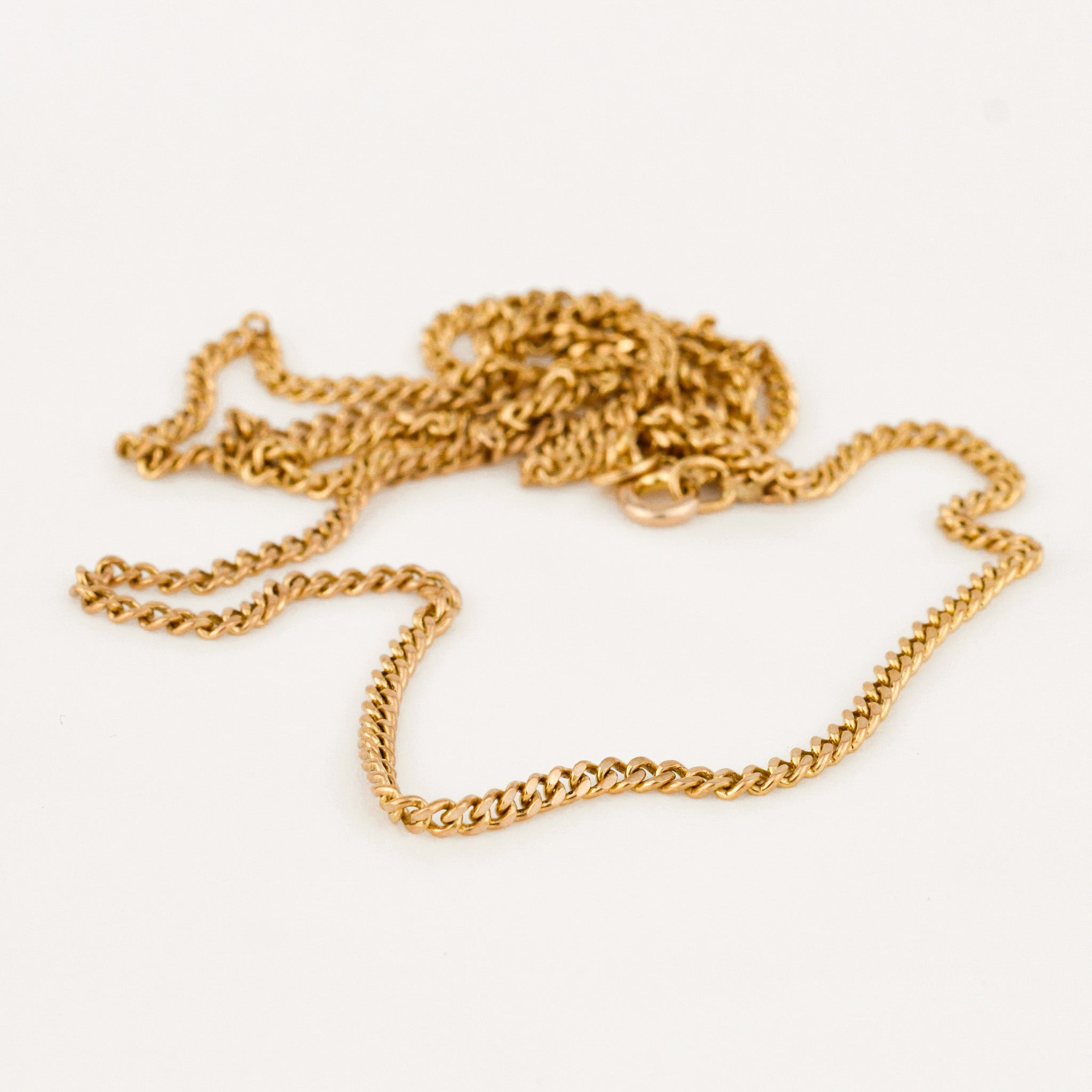 vintage gold 24" curb chain necklace
