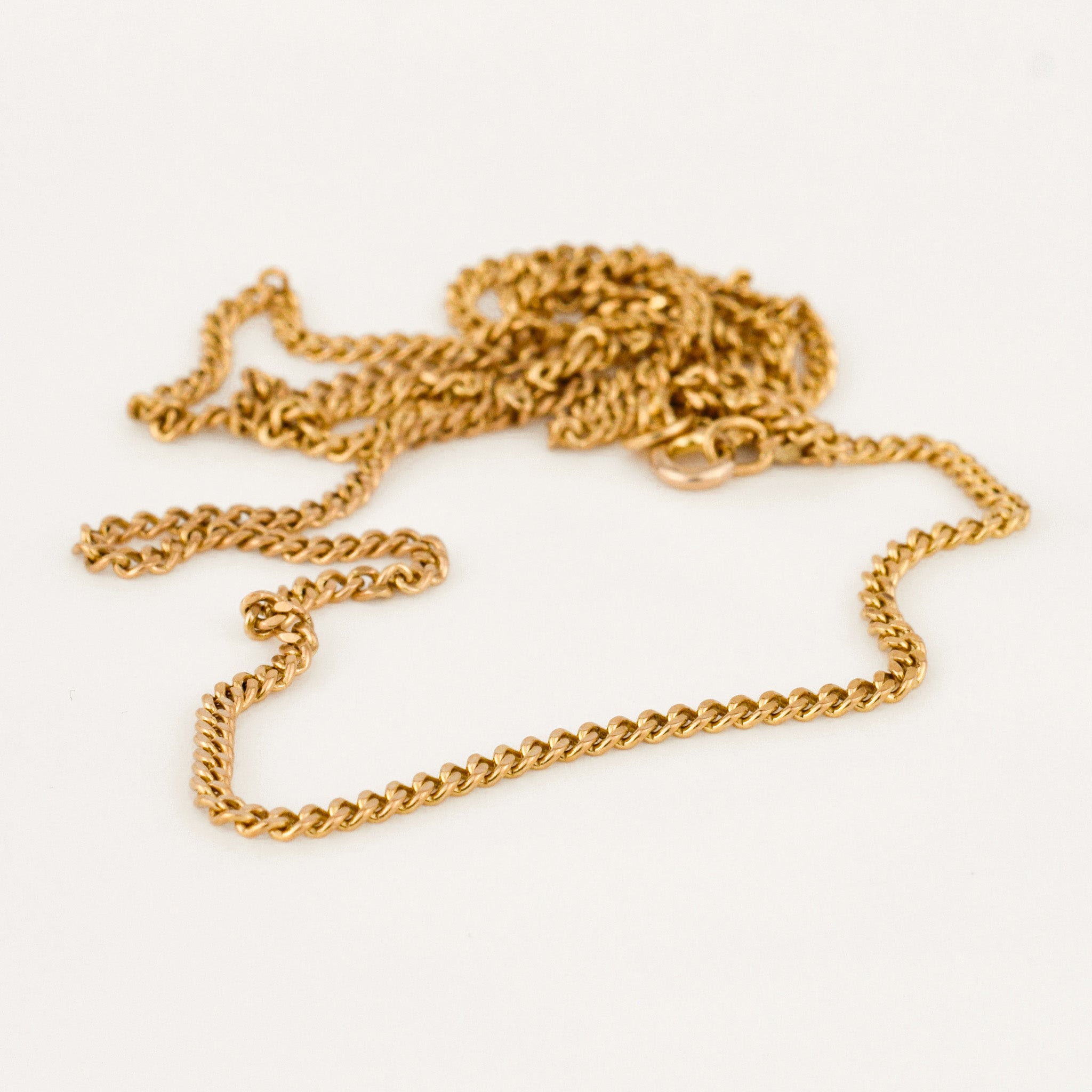 vintage gold 24" curb chain necklace