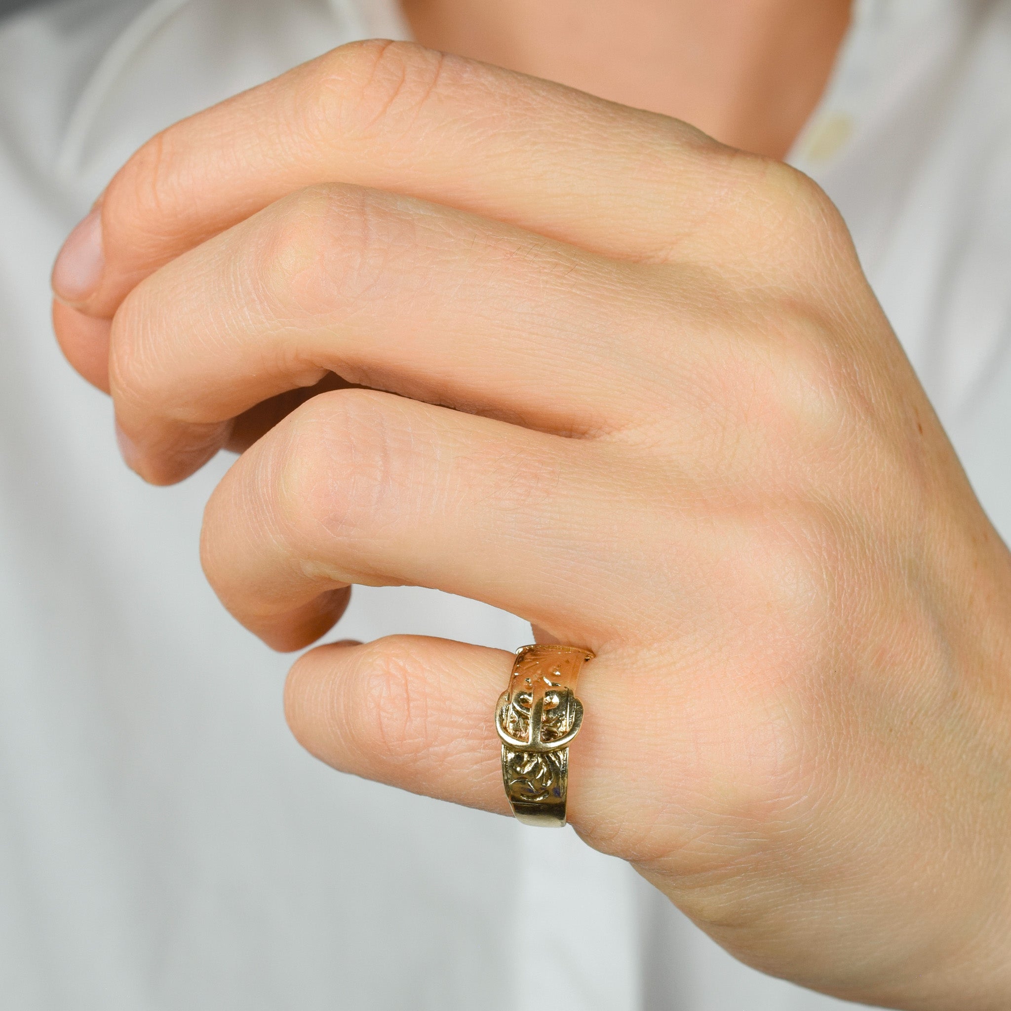 Gold Buckle Pinky Ring