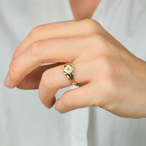 Rhombus Shaped Diamond Ring