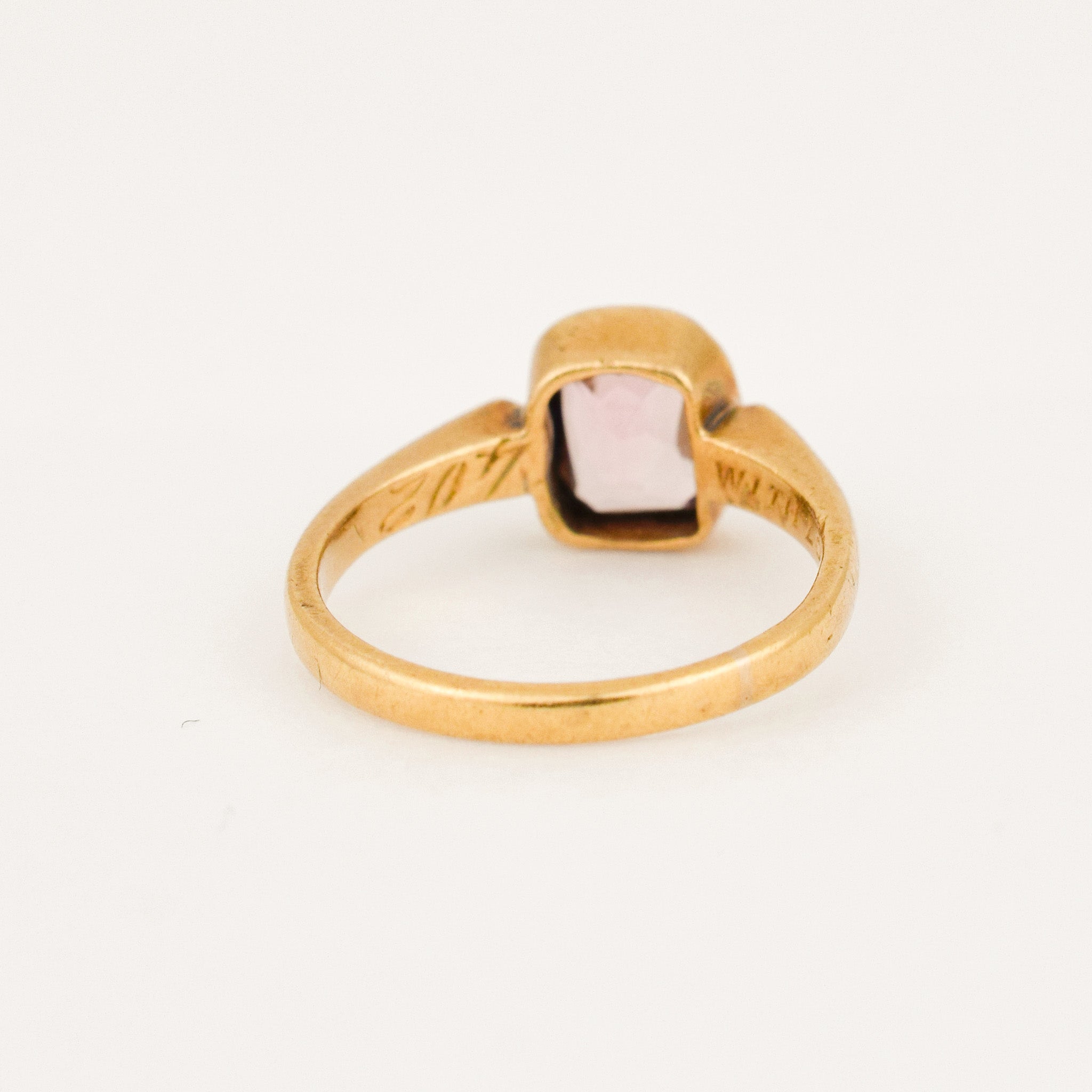 Antique Bezel Set Pink Tourmaline Ring