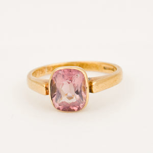Antique Bezel Set Pink Tourmaline Ring