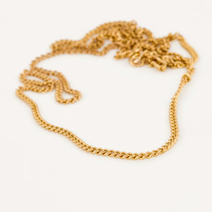 vintage gold 24" curb chain necklace