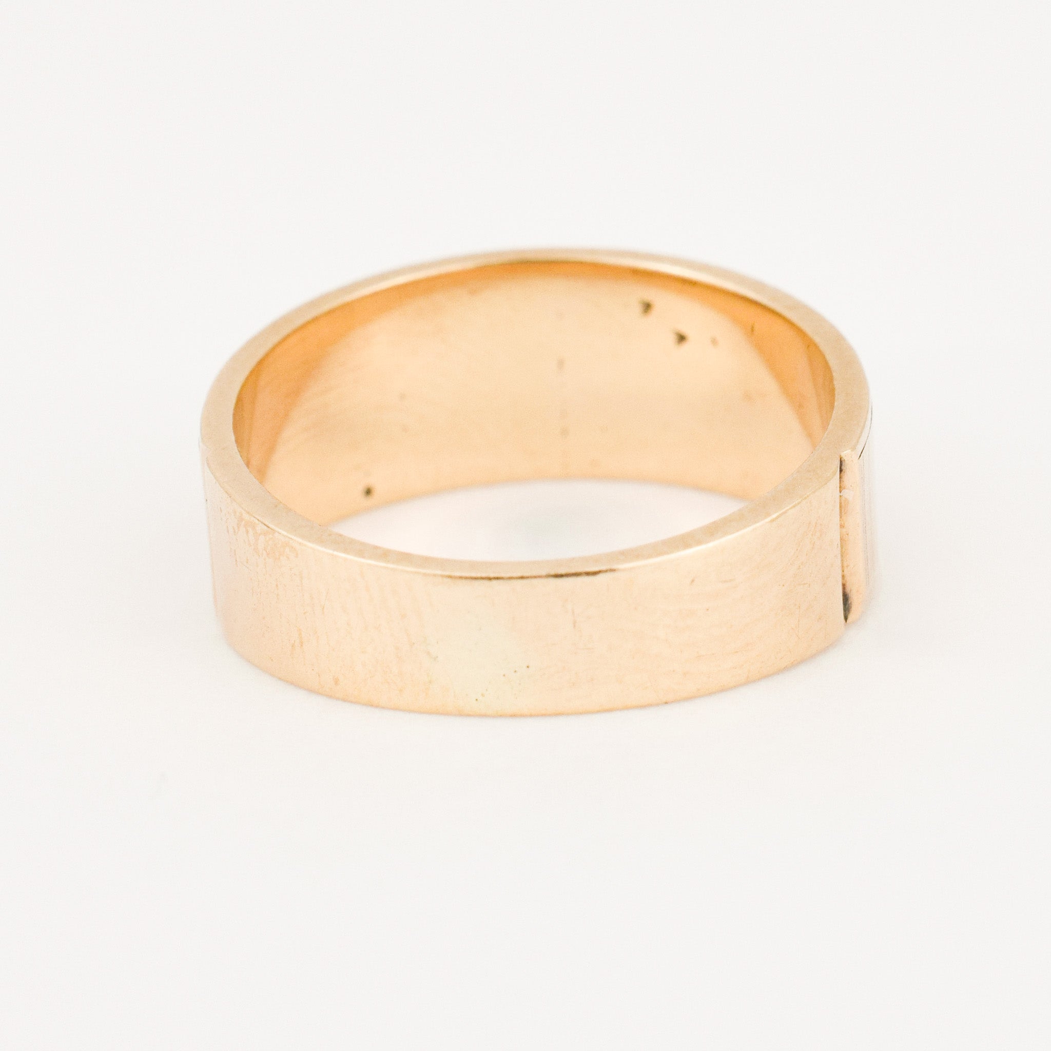 vintage 7.3mm Floral Etched Gold Band