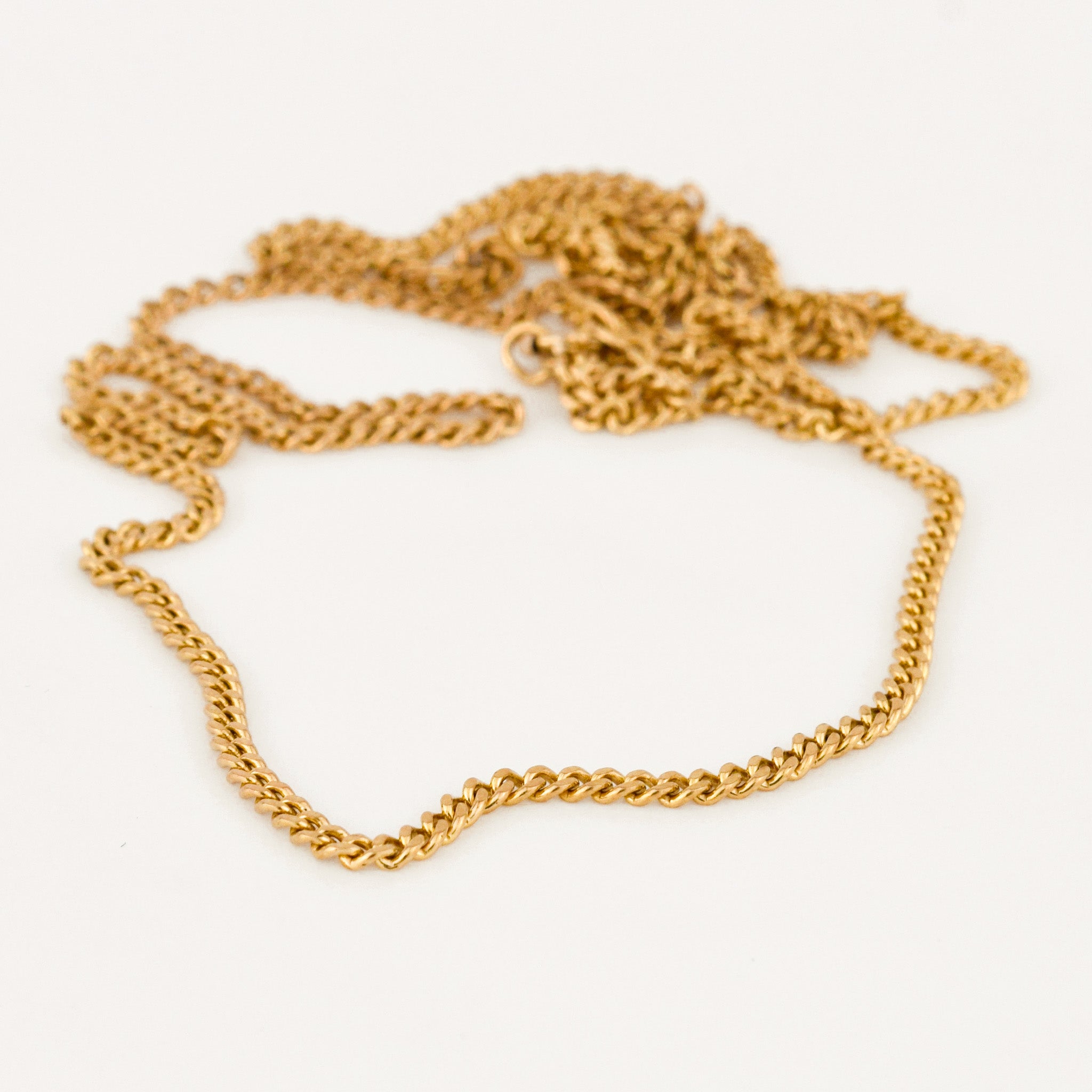 vintage gold 24" curb chain necklace