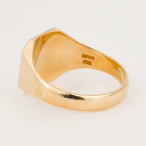 vintage gold 'R' hand engraved Birks signet ring 