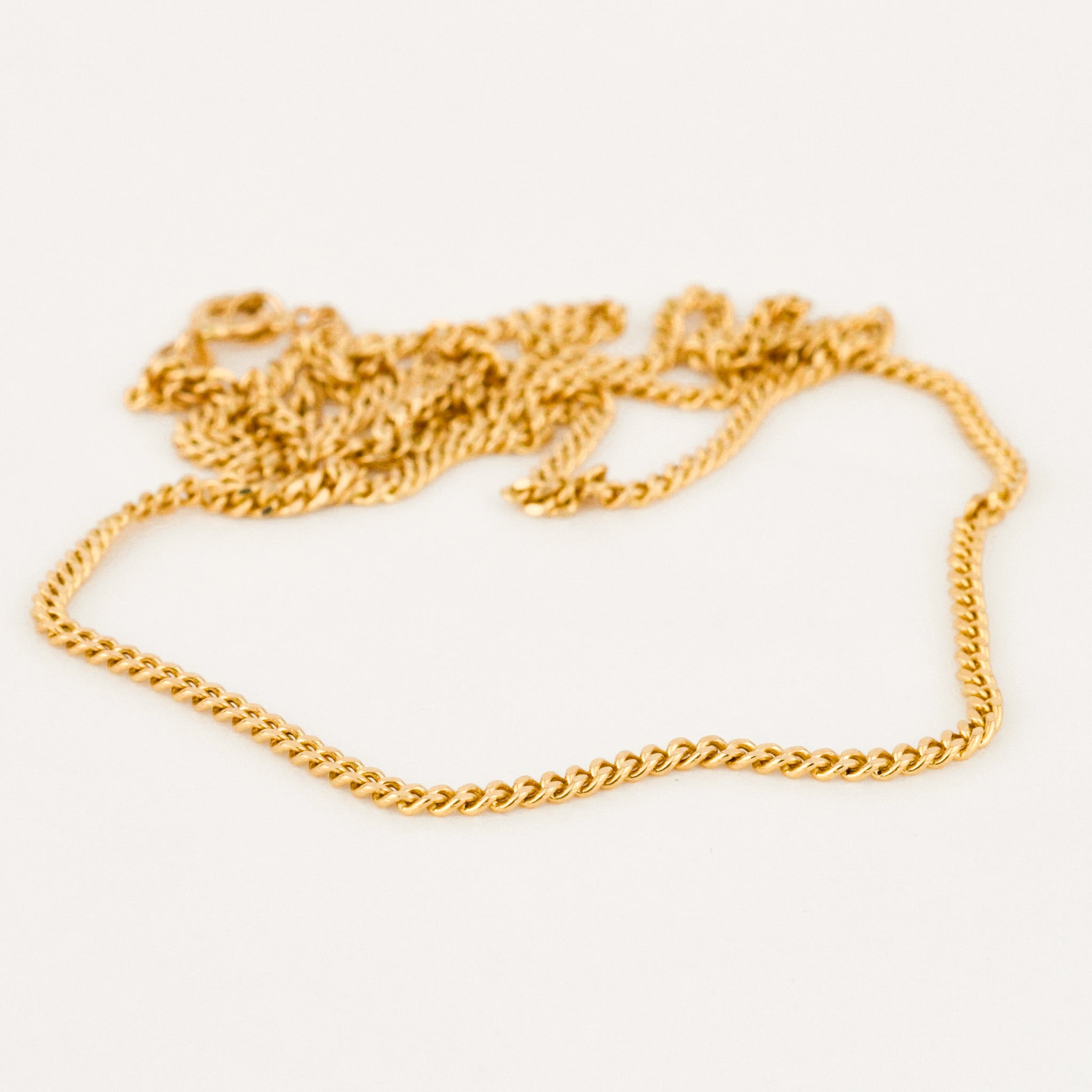 vintage gold 19.5 Curb Chain Necklace