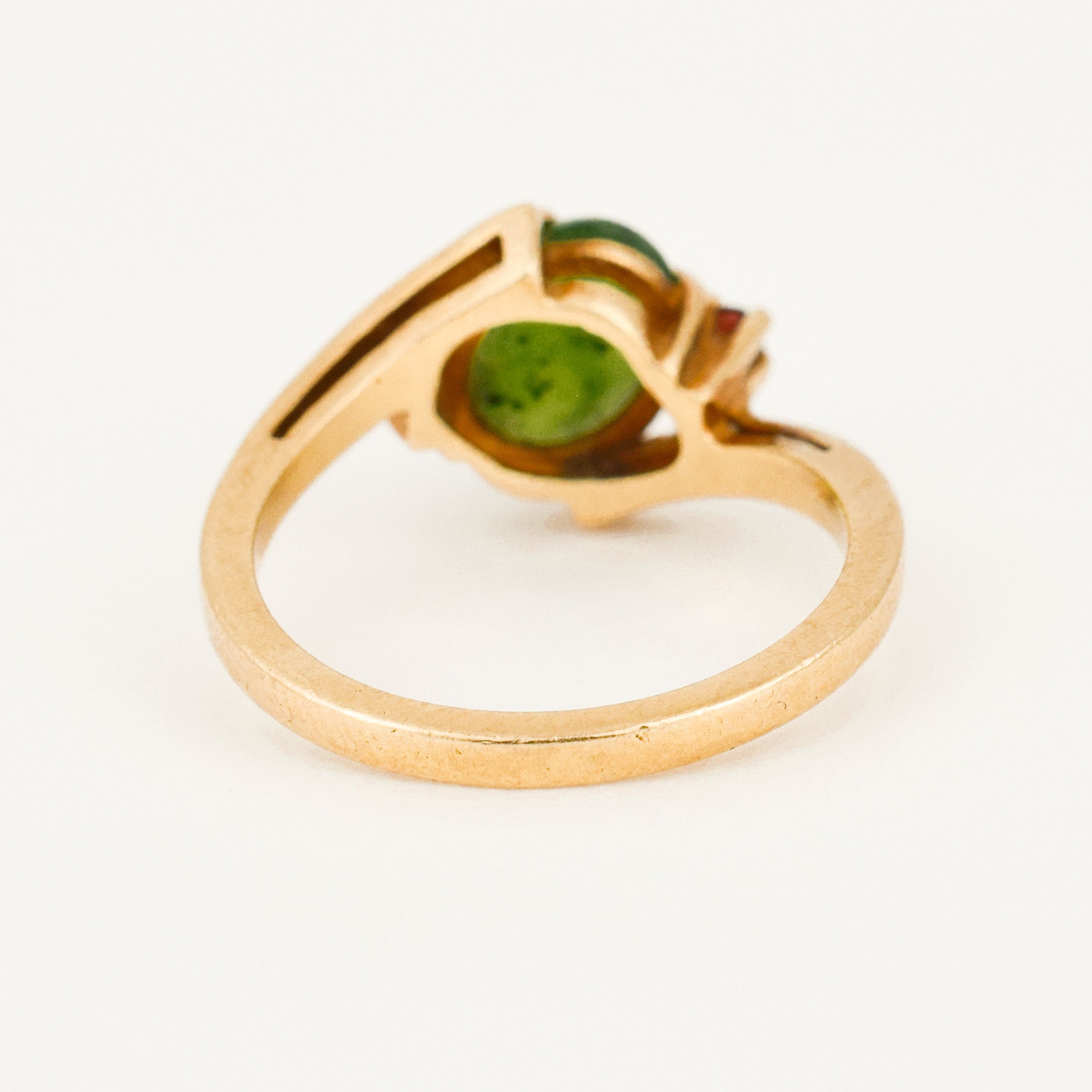 vintage jade and garnet ring