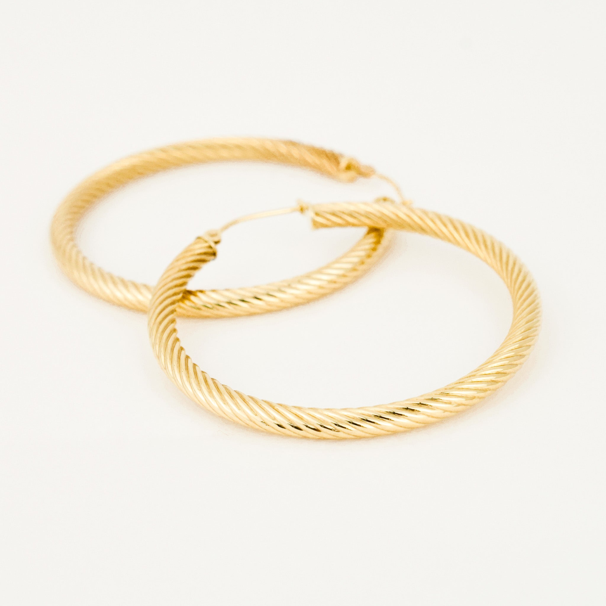 40.5 mm Twisted Gold Hoops