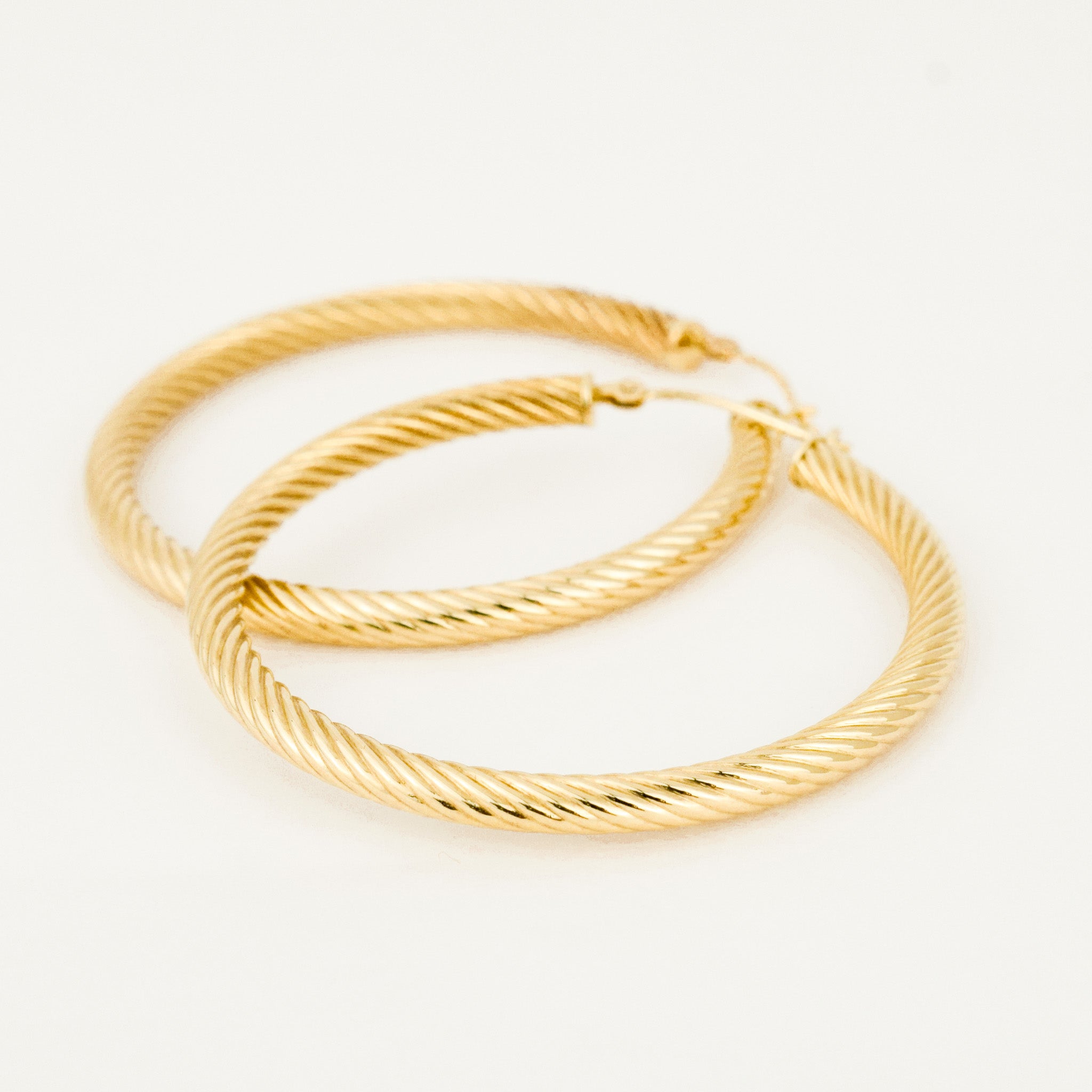 40.5 mm Twisted Gold Hoops