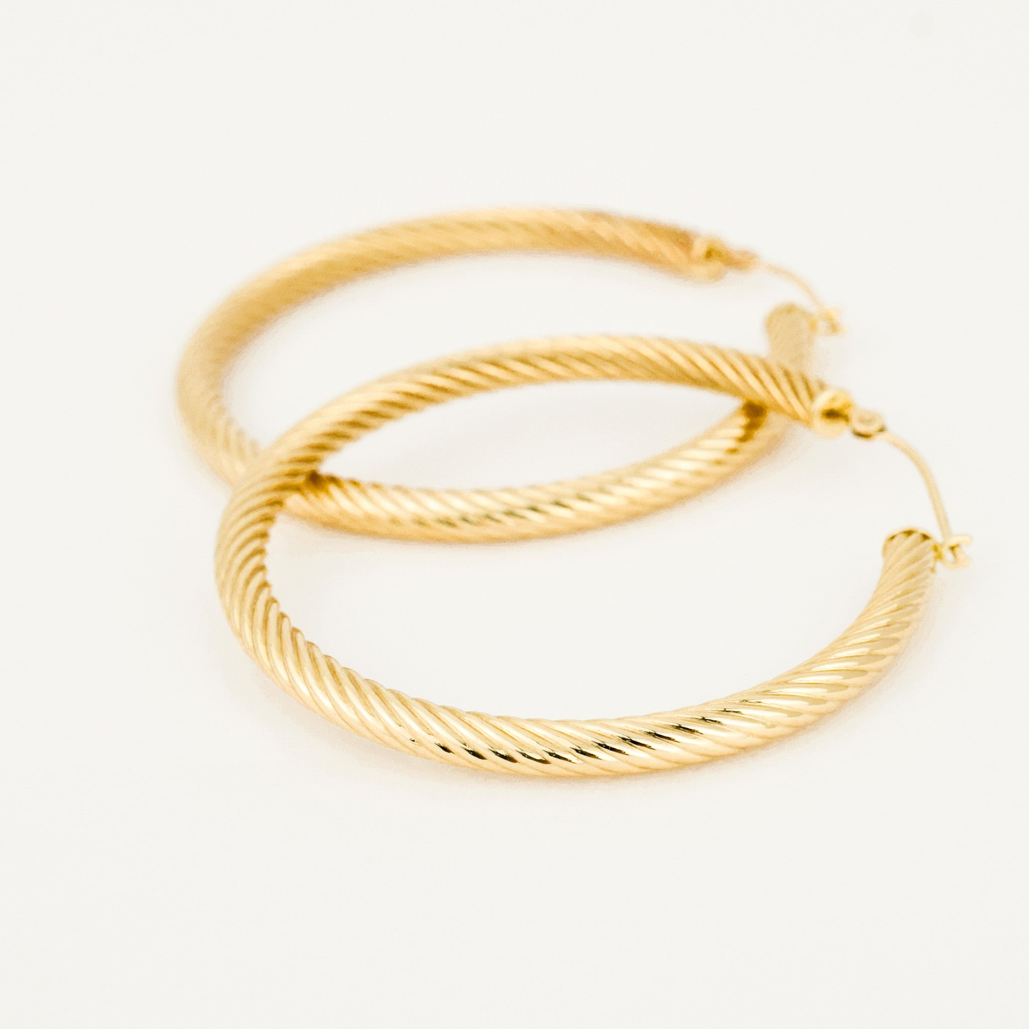 40.5 mm Twisted Gold Hoops