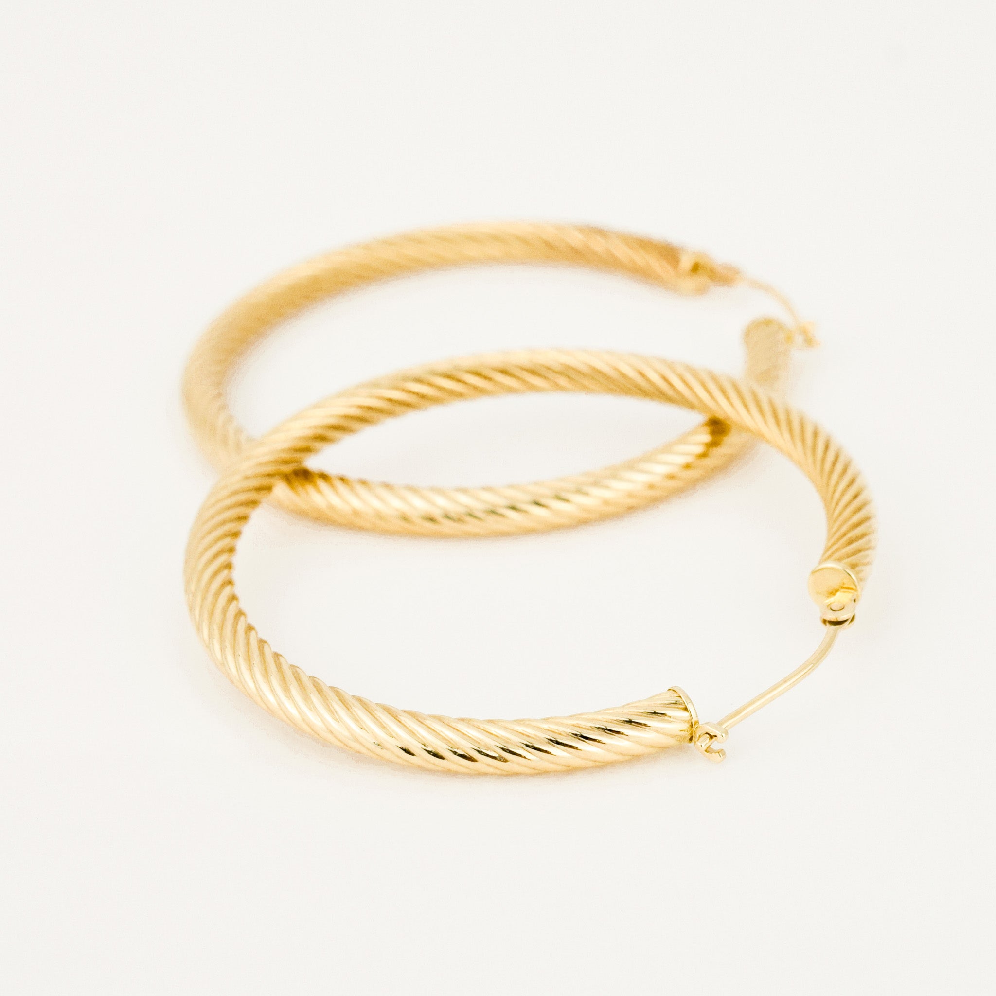 40.5 mm Twisted Gold Hoops