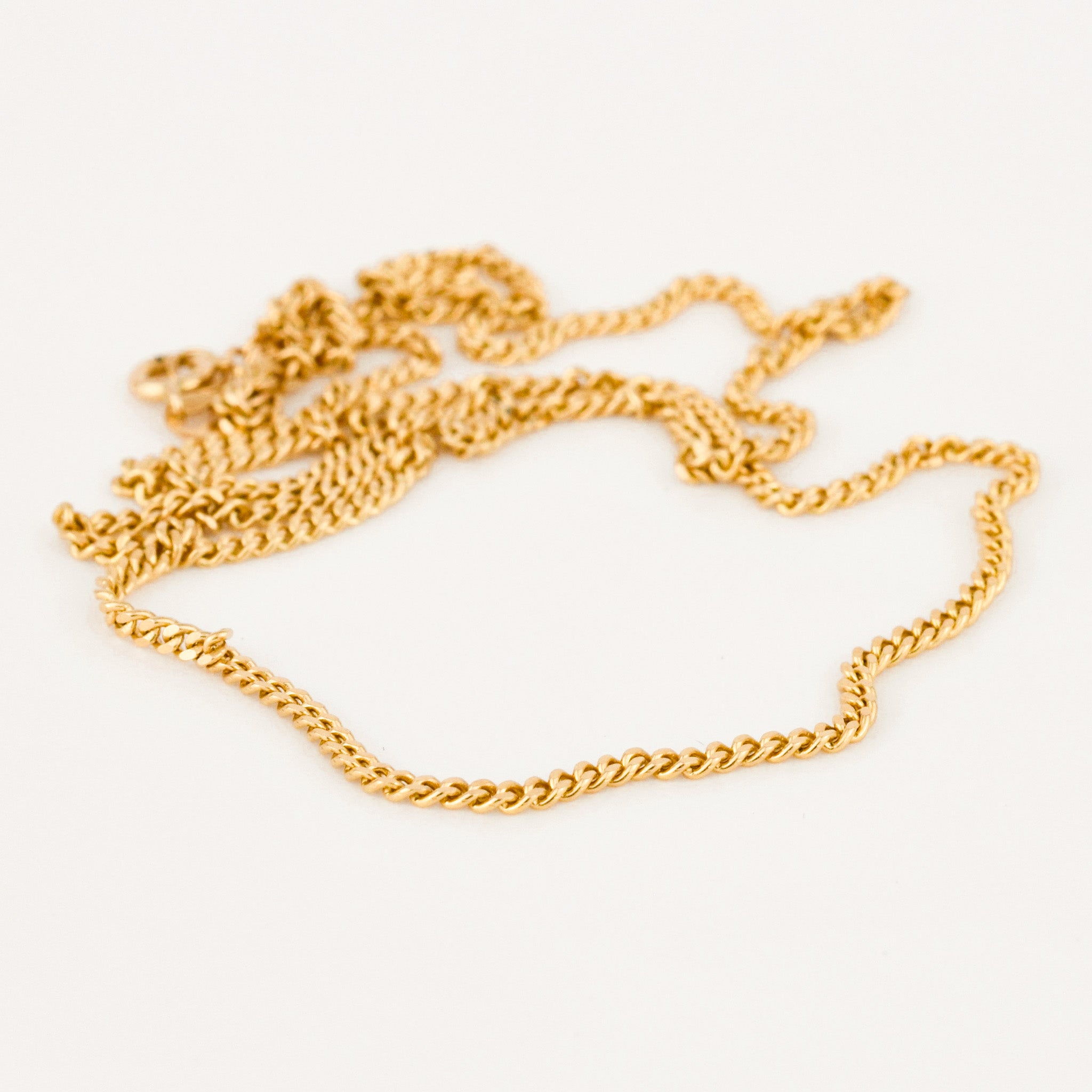 vintage gold 19.5 Curb Chain Necklace