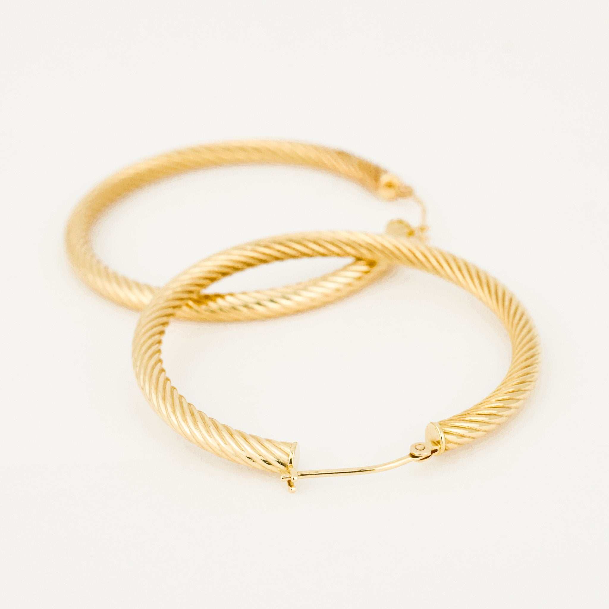 40.5 mm Twisted Gold Hoops