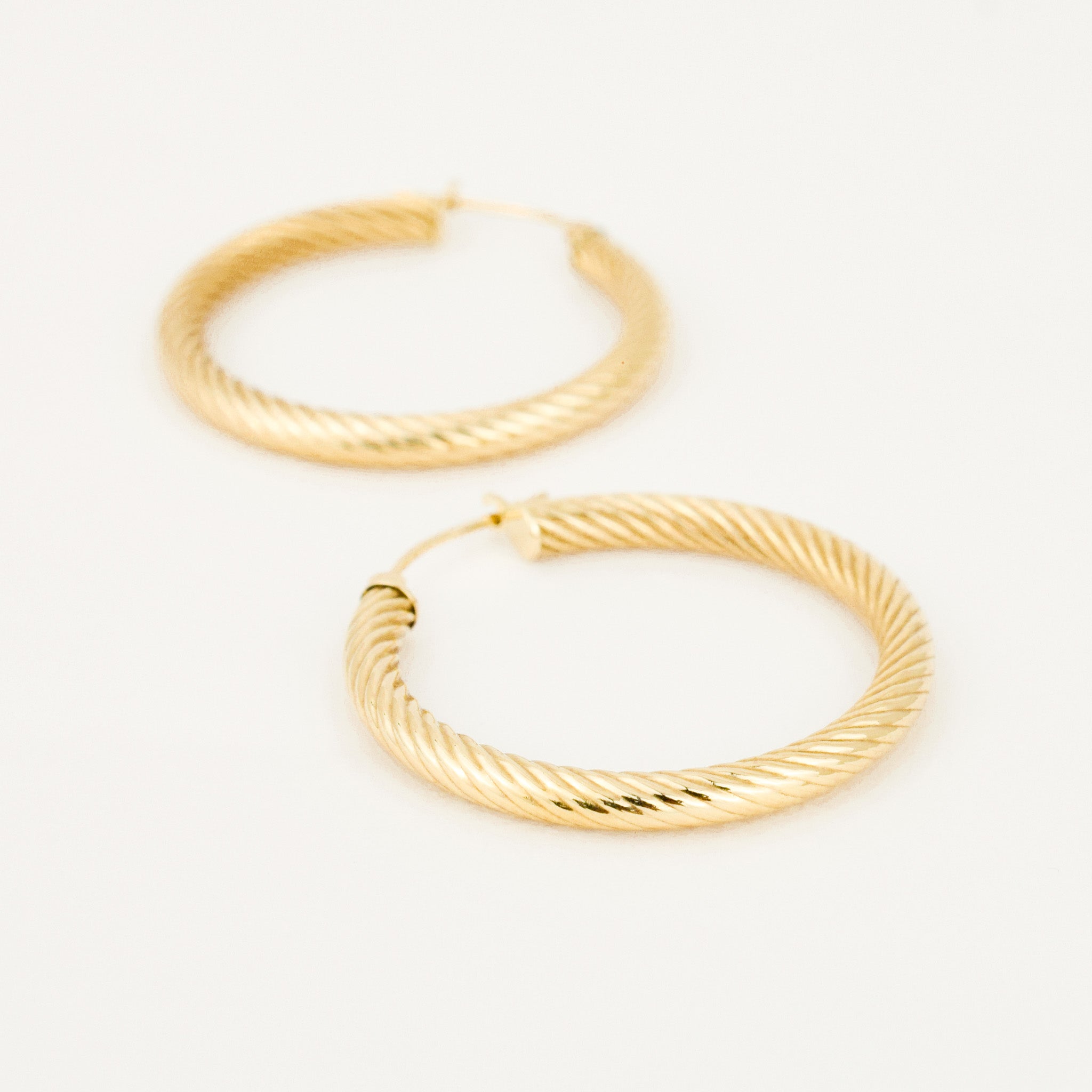 30.5 mm Twisted Gold Hoops