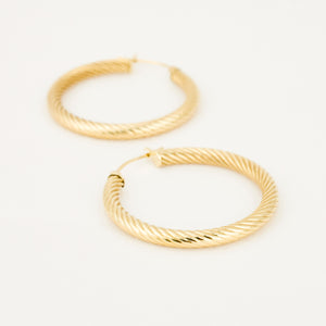 30.5 mm Twisted Gold Hoops