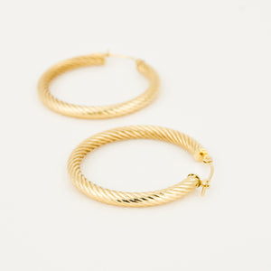 30.5 mm Twisted Gold Hoops