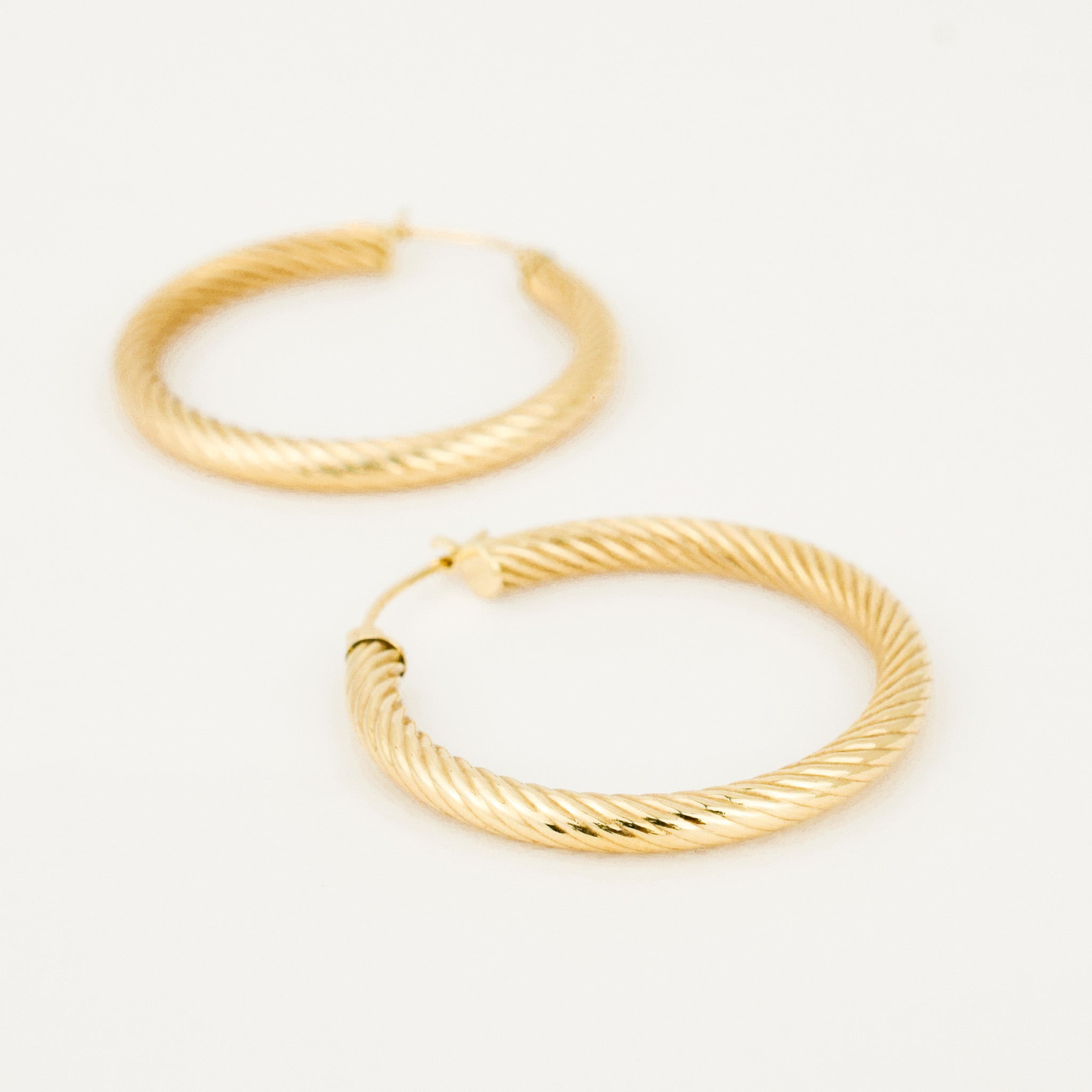30.5 mm Twisted Gold Hoops
