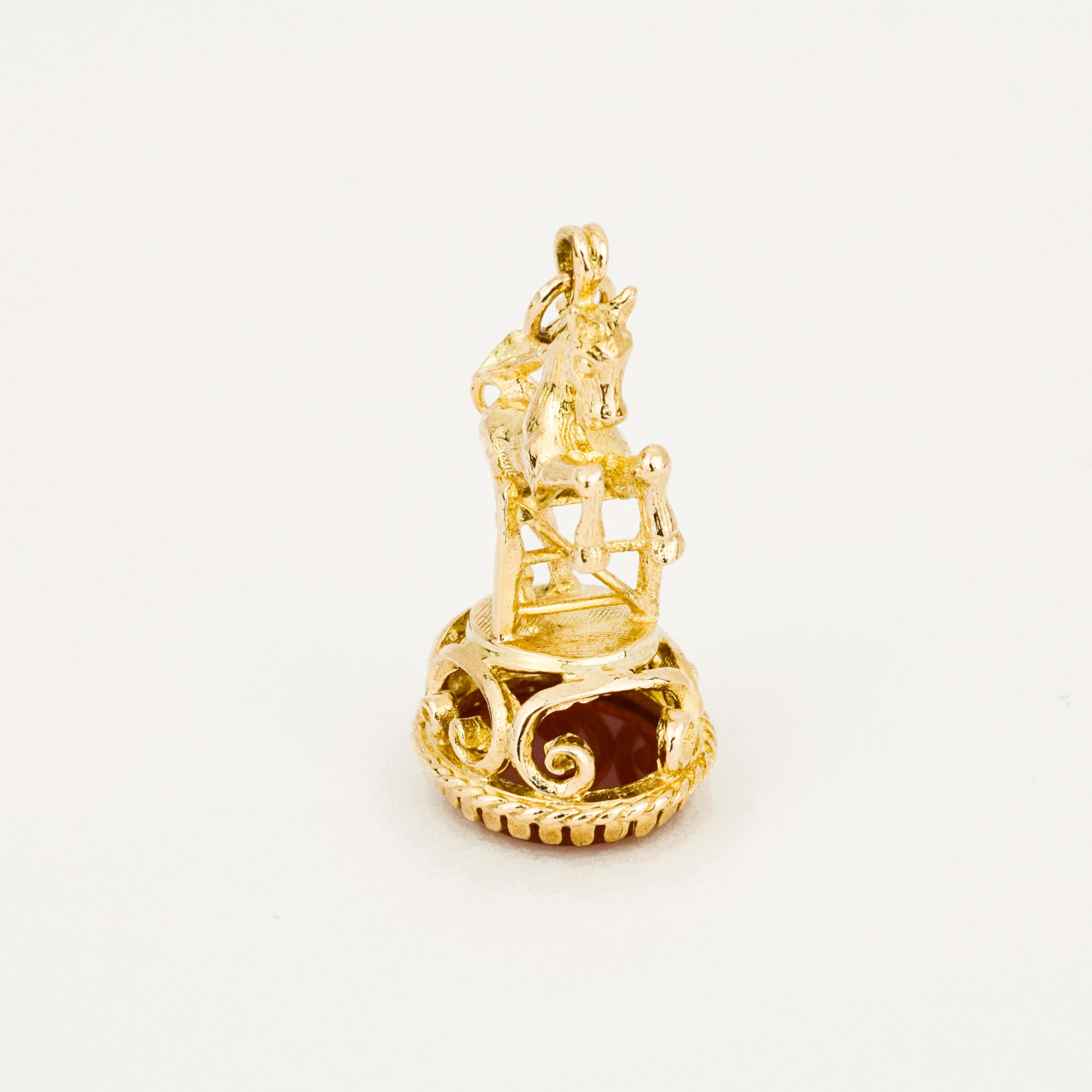 Antique Horse Carnelian Fob