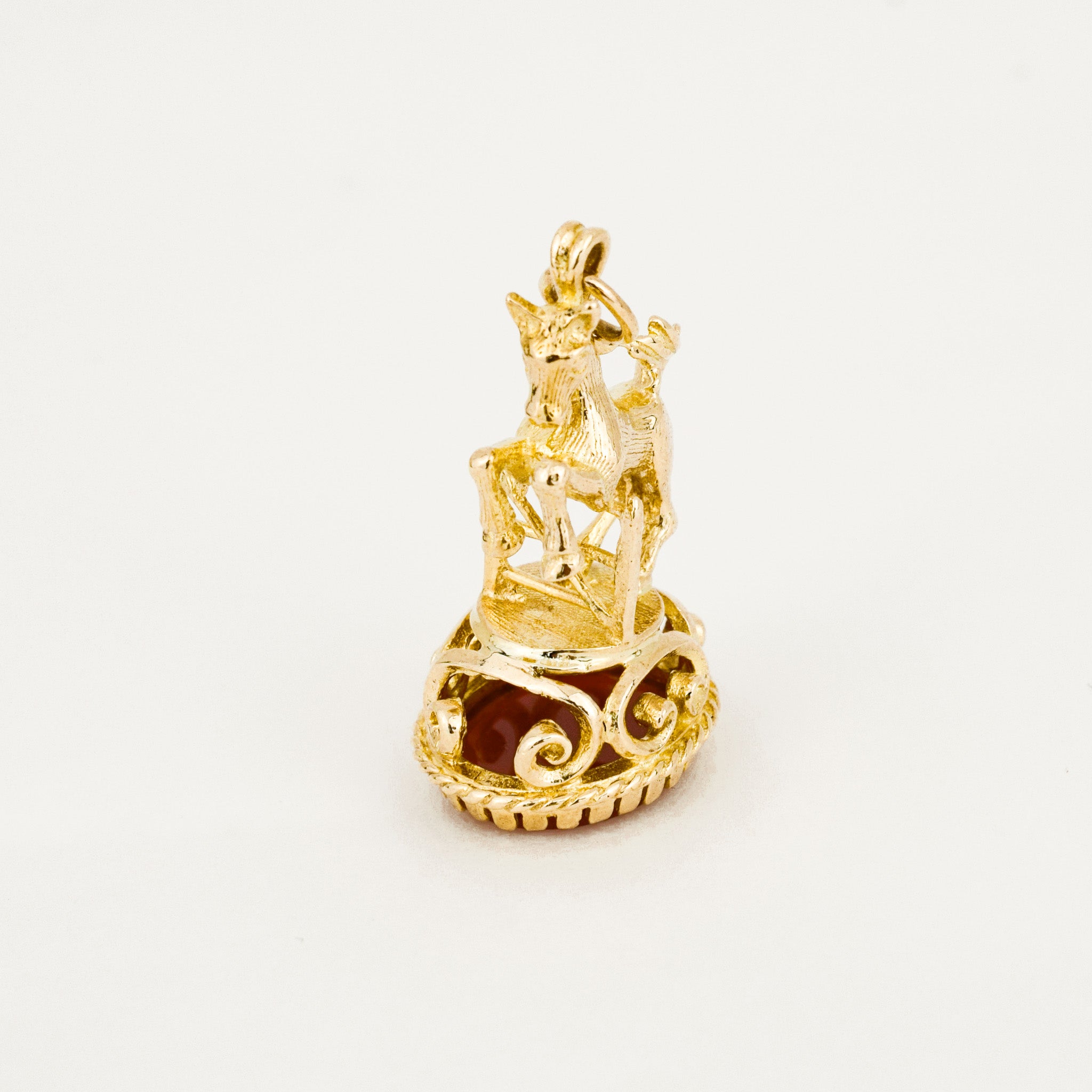 Antique Horse Carnelian Fob