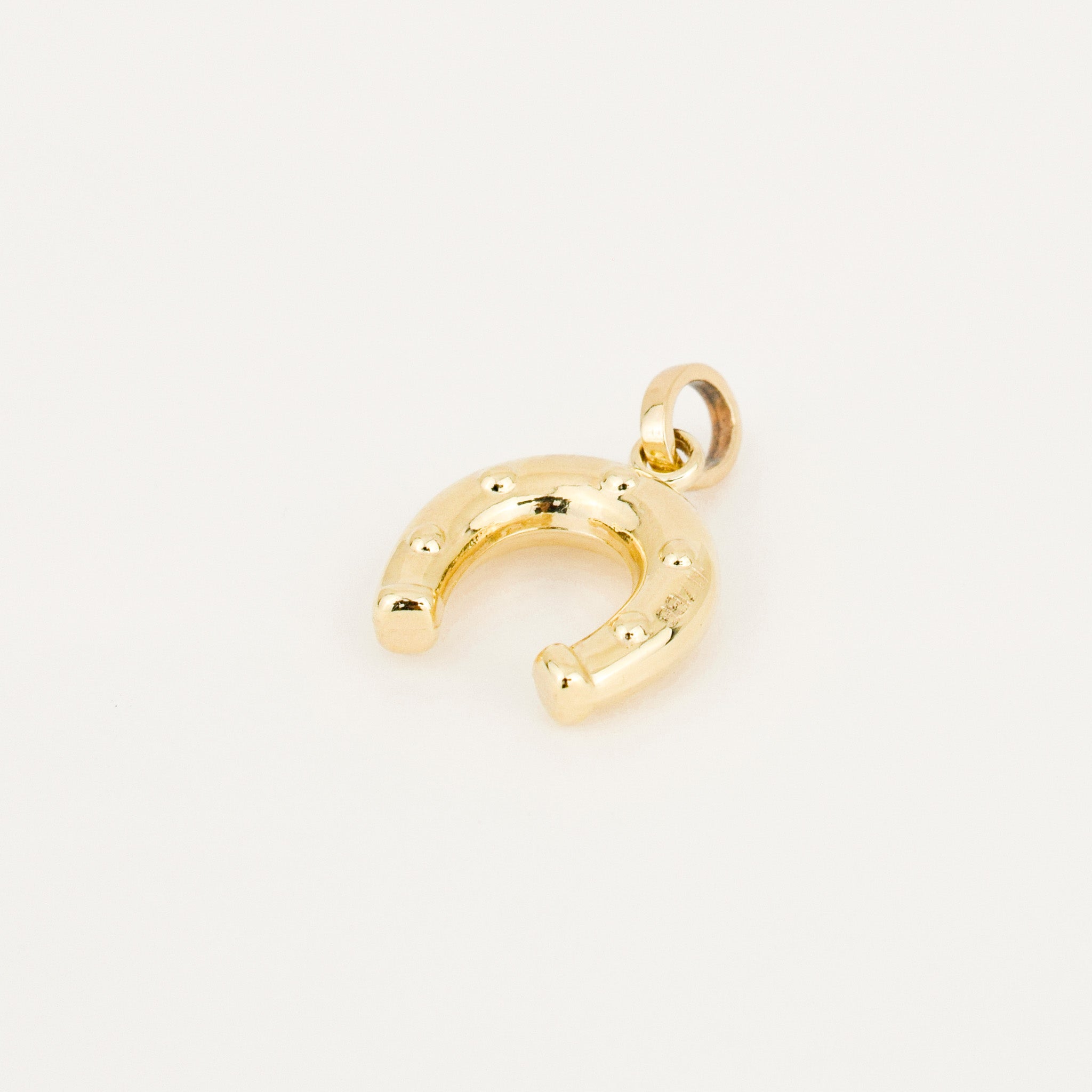 vintage Puffy Lucky Horseshoe Charm