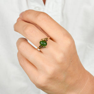 vinage jade and garnet ring