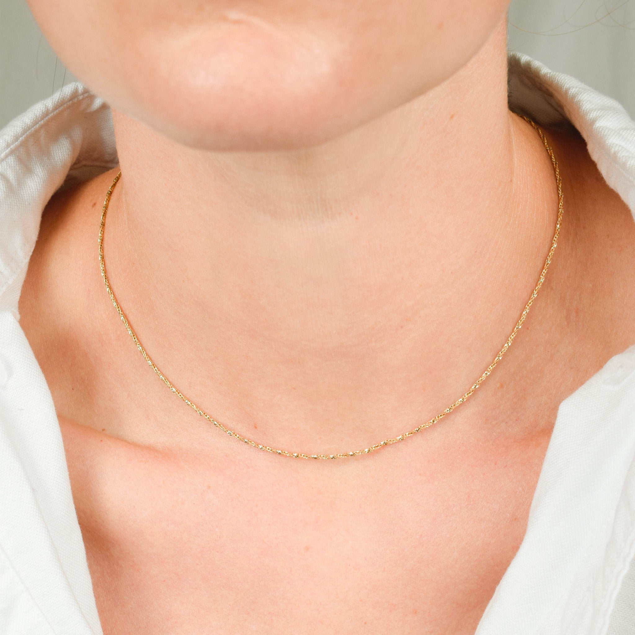 16" Sparkly Rope Chain Necklace