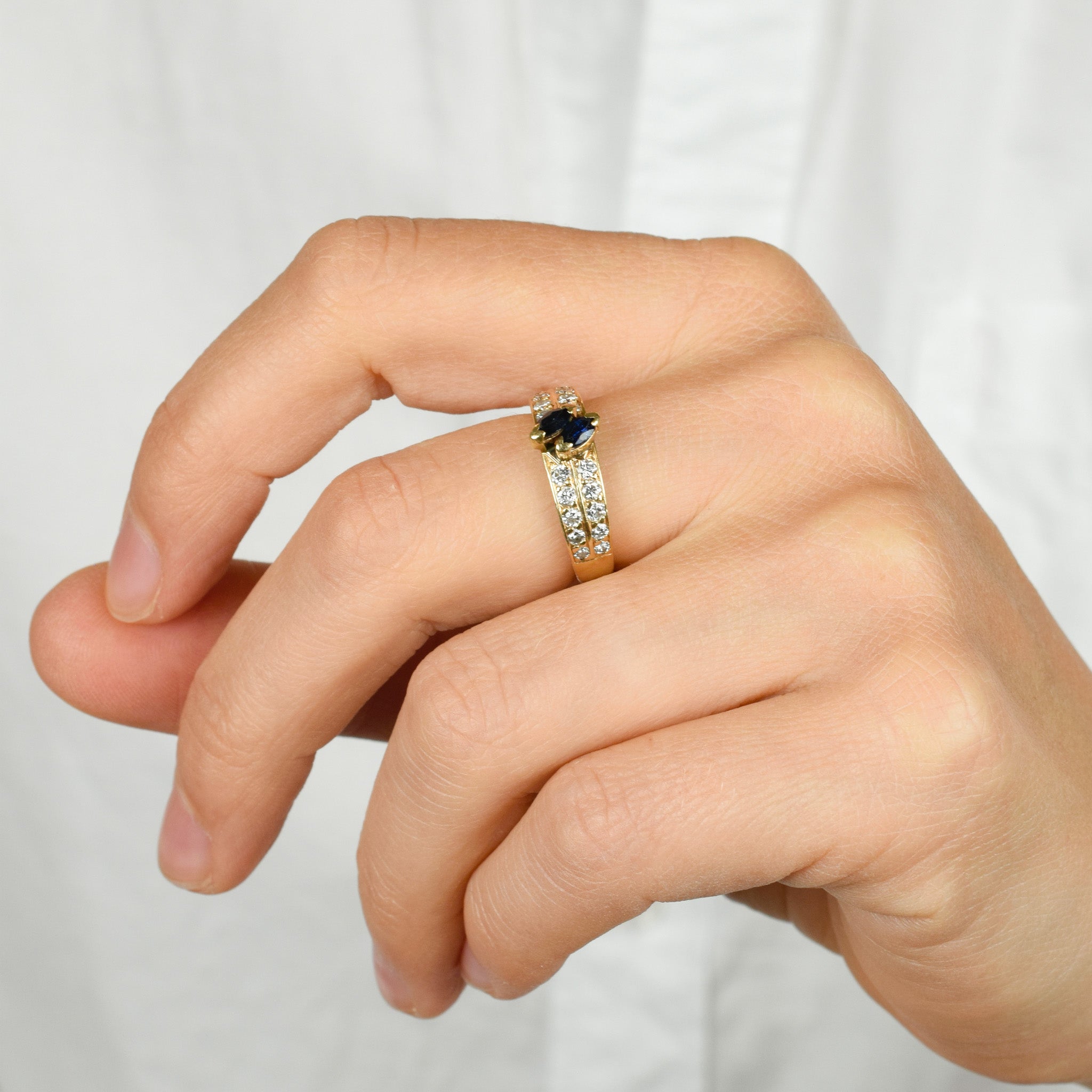 Marquise Sapphire and Diamond Band