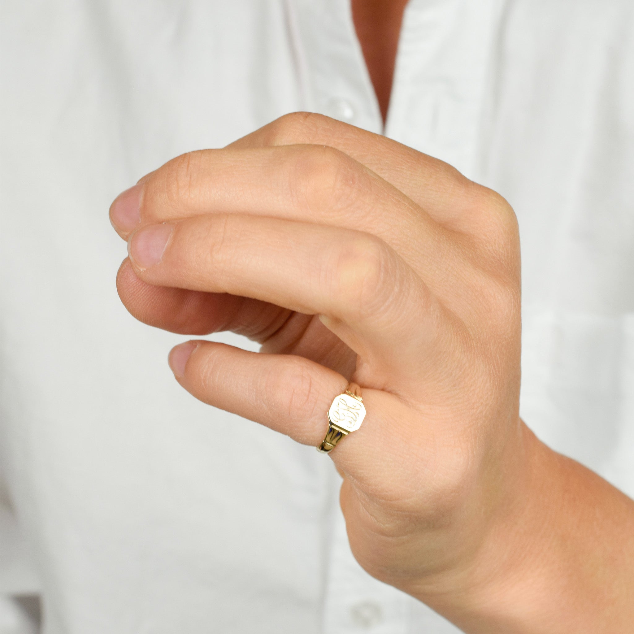 vintage 'GH' Signet Pinkie Ring