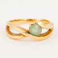 vintage Green Quartz Crossover Ring