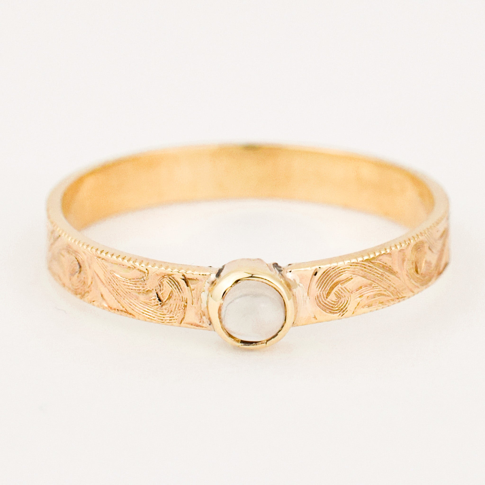 vintage bezel set moonstone ring 