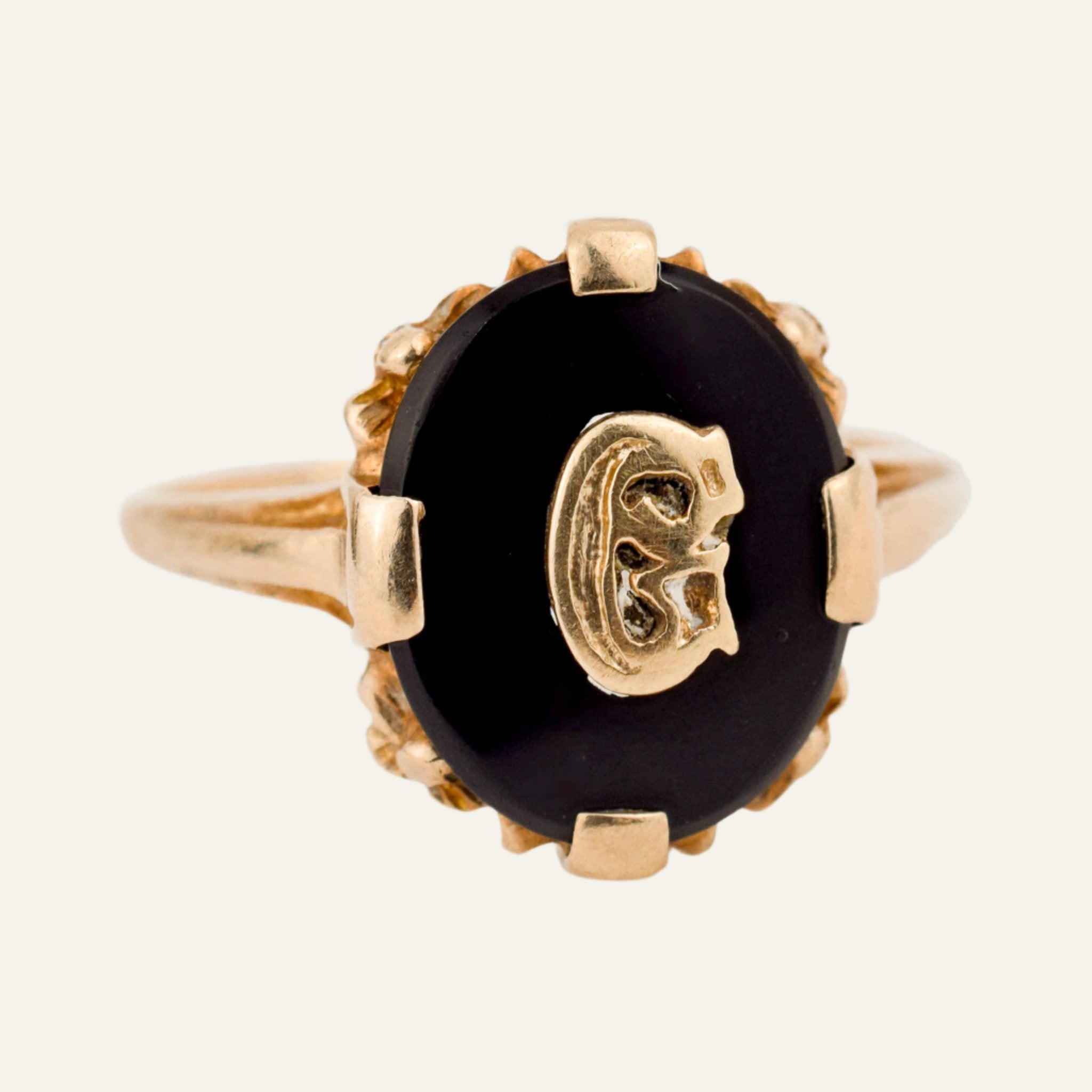 Oval 'C' Onyx Signet