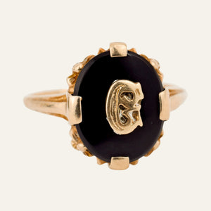 Oval 'C' Onyx Signet