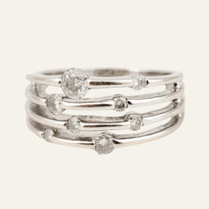 White Gold Diamond Stacked Style Ring