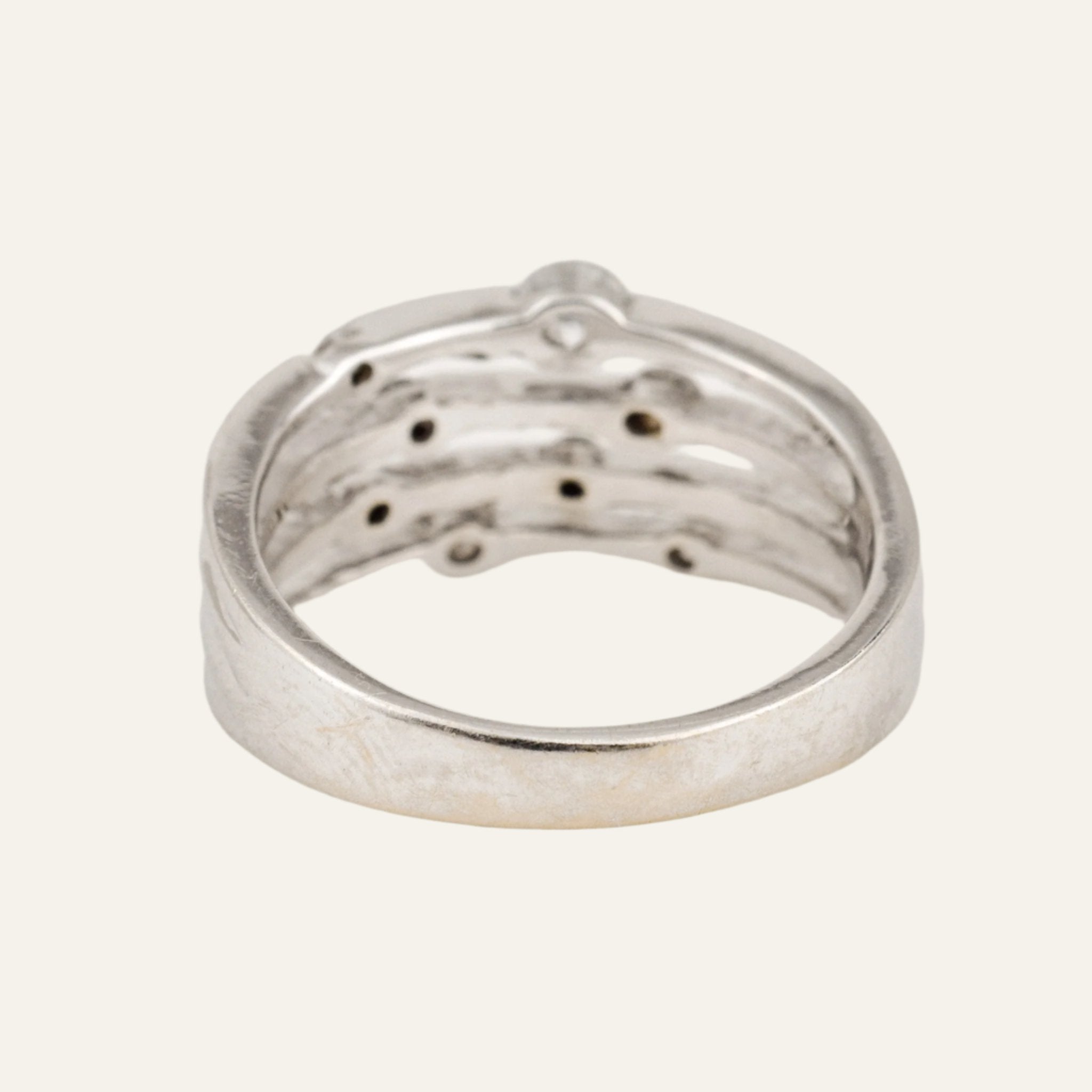 White Gold Diamond Stacked Style Ring