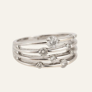 White Gold Diamond Stacked Style Ring