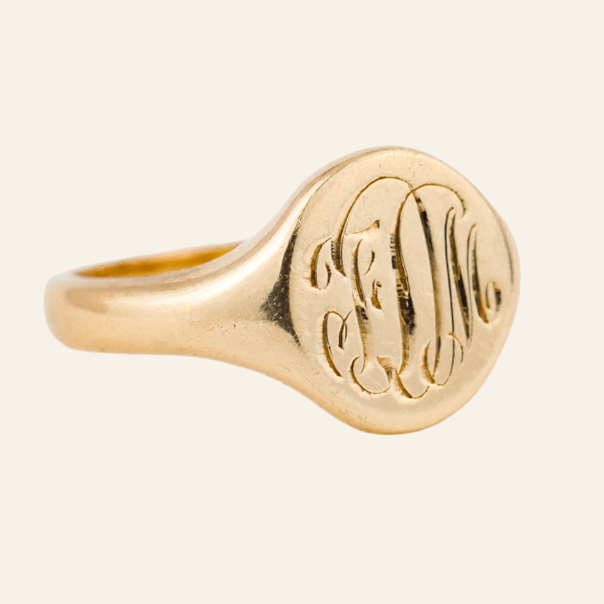 vintage 'FM' Signet Ring