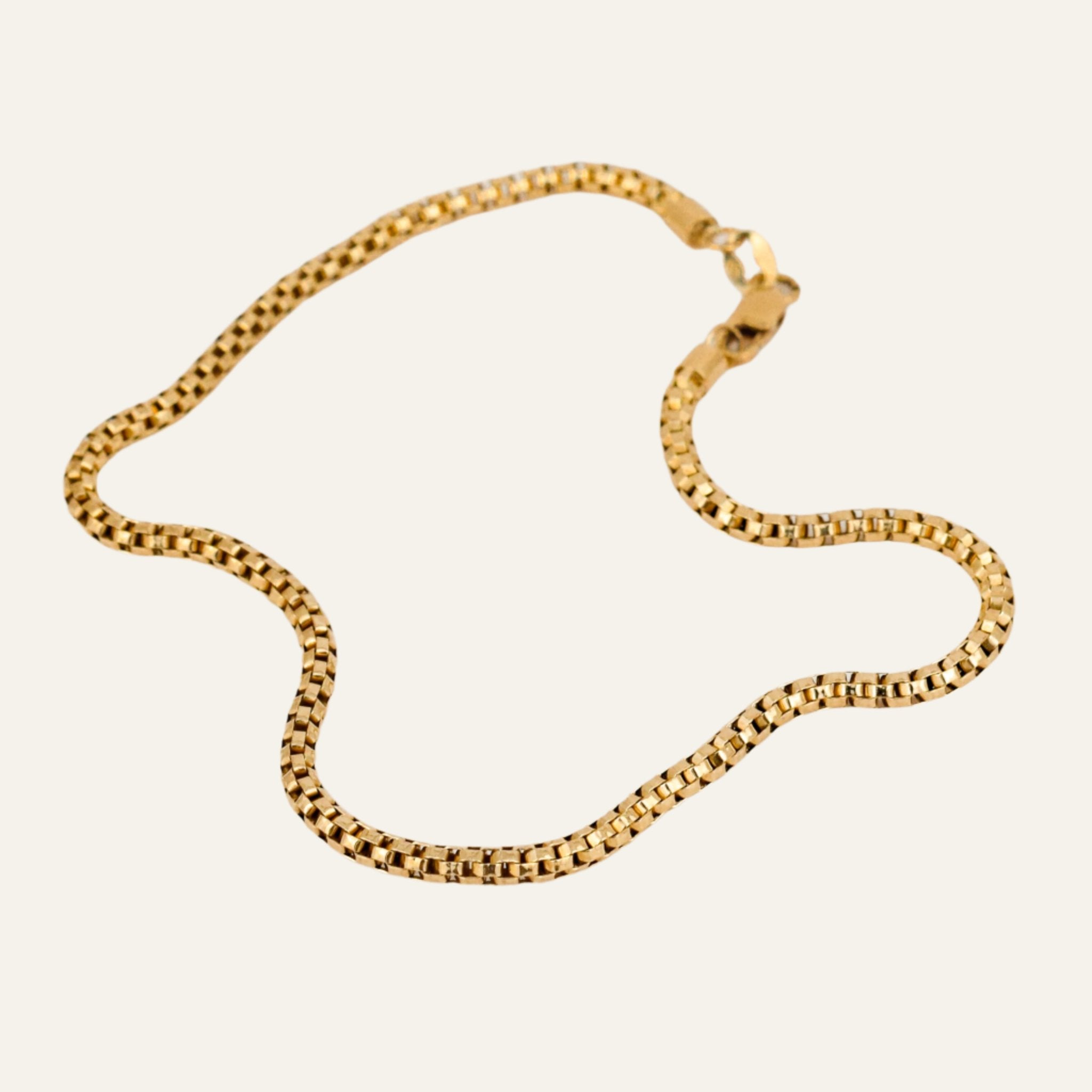 9.5" Tubular Link Gold Anklet