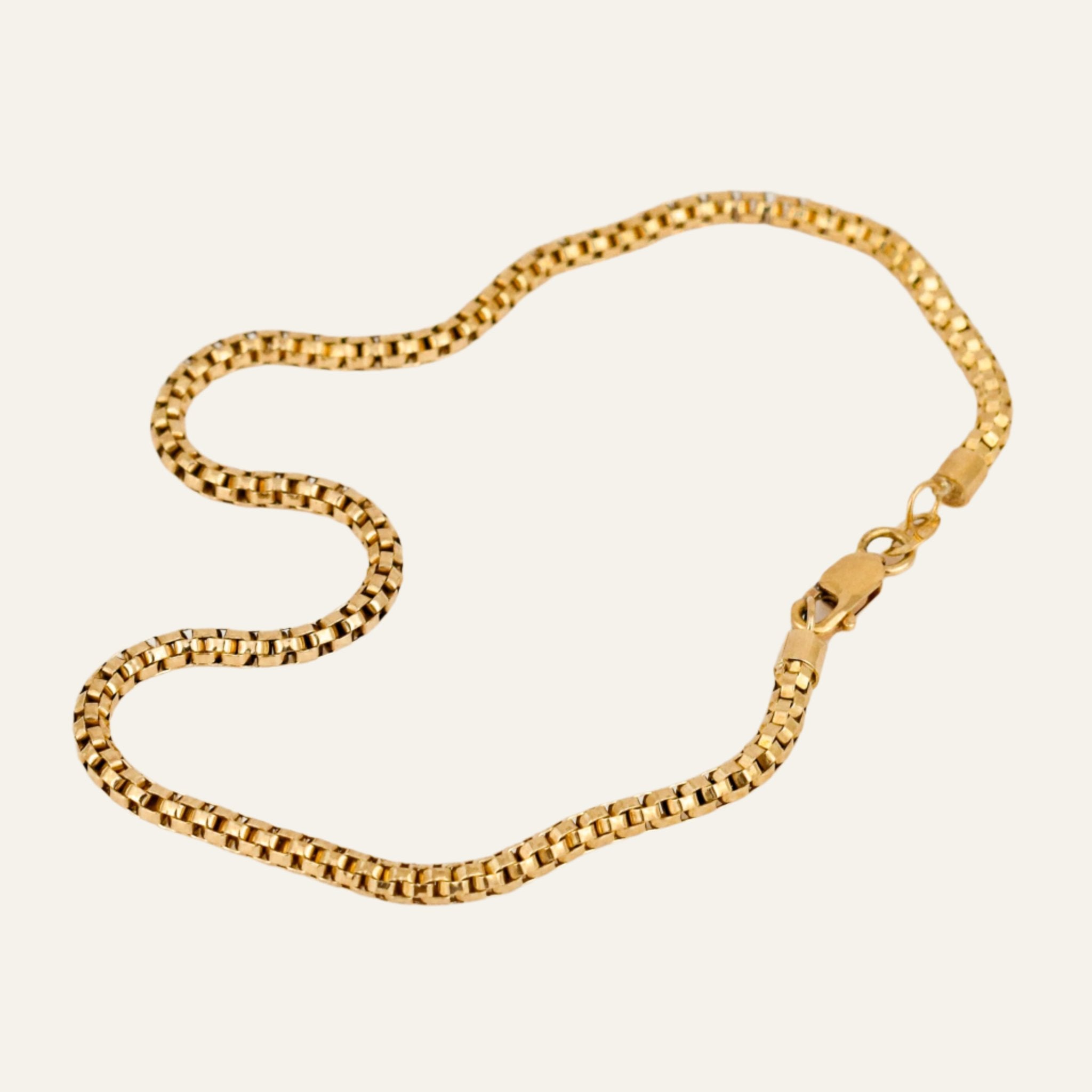 9.5" Tubular Link Gold Anklet