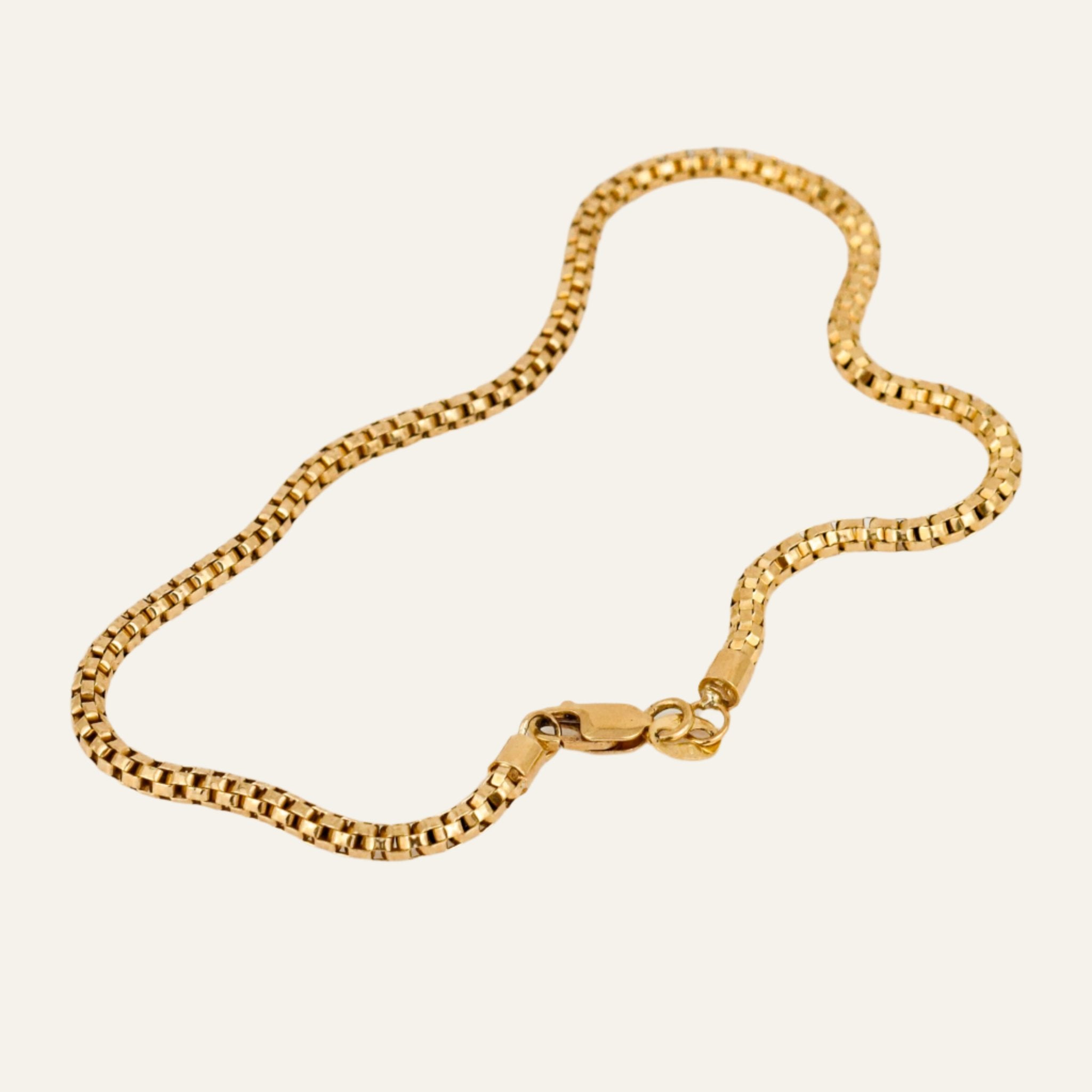 9.5" Tubular Link Gold Anklet