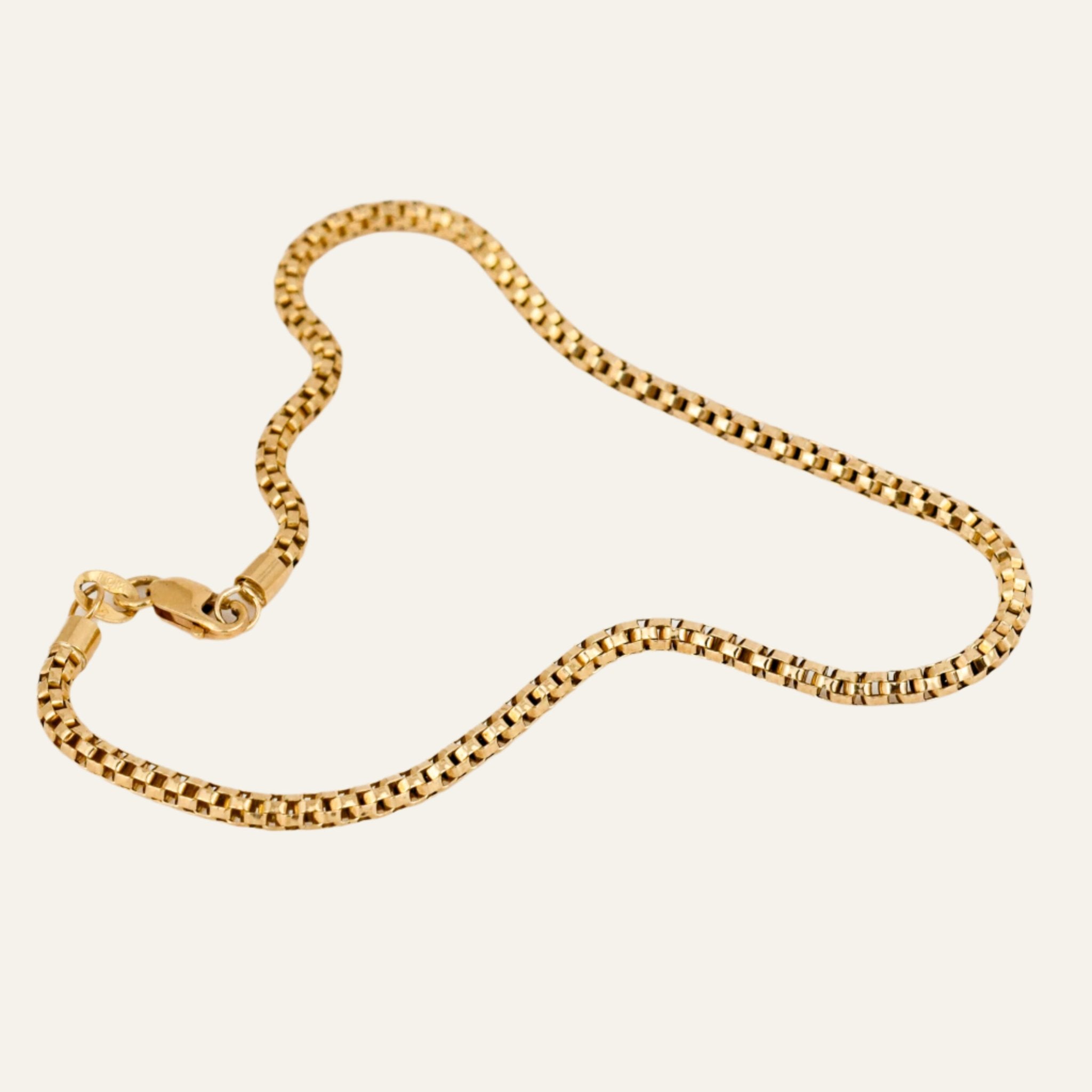 9.5" Tubular Link Gold Anklet