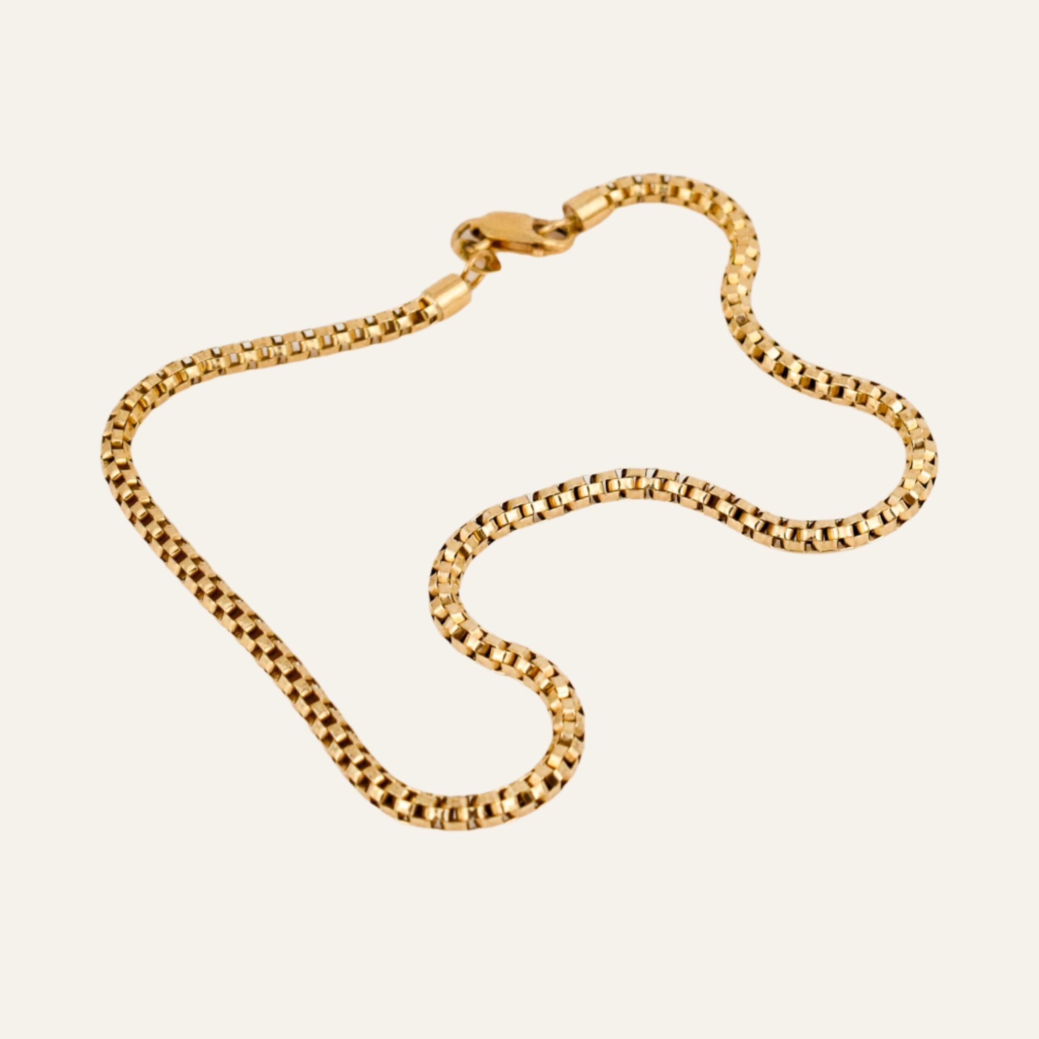 9.5" Tubular Link Gold Anklet