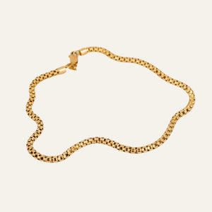 9.5" Tubular Link Gold Anklet