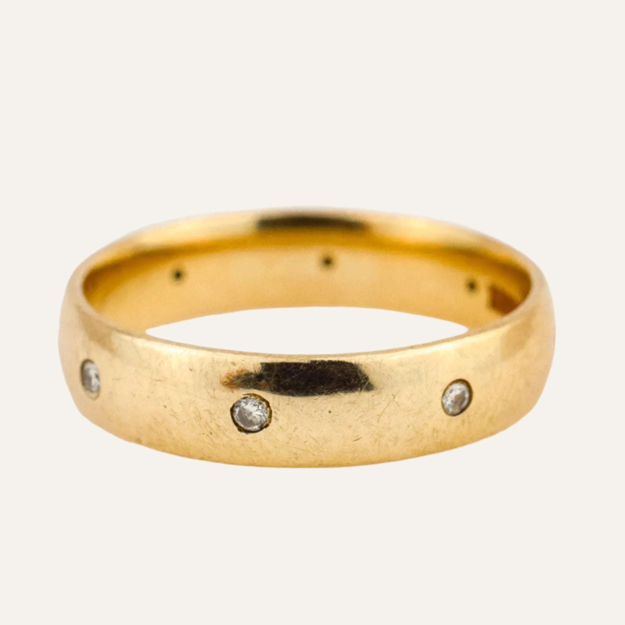 Gold Band with Diamond Accents