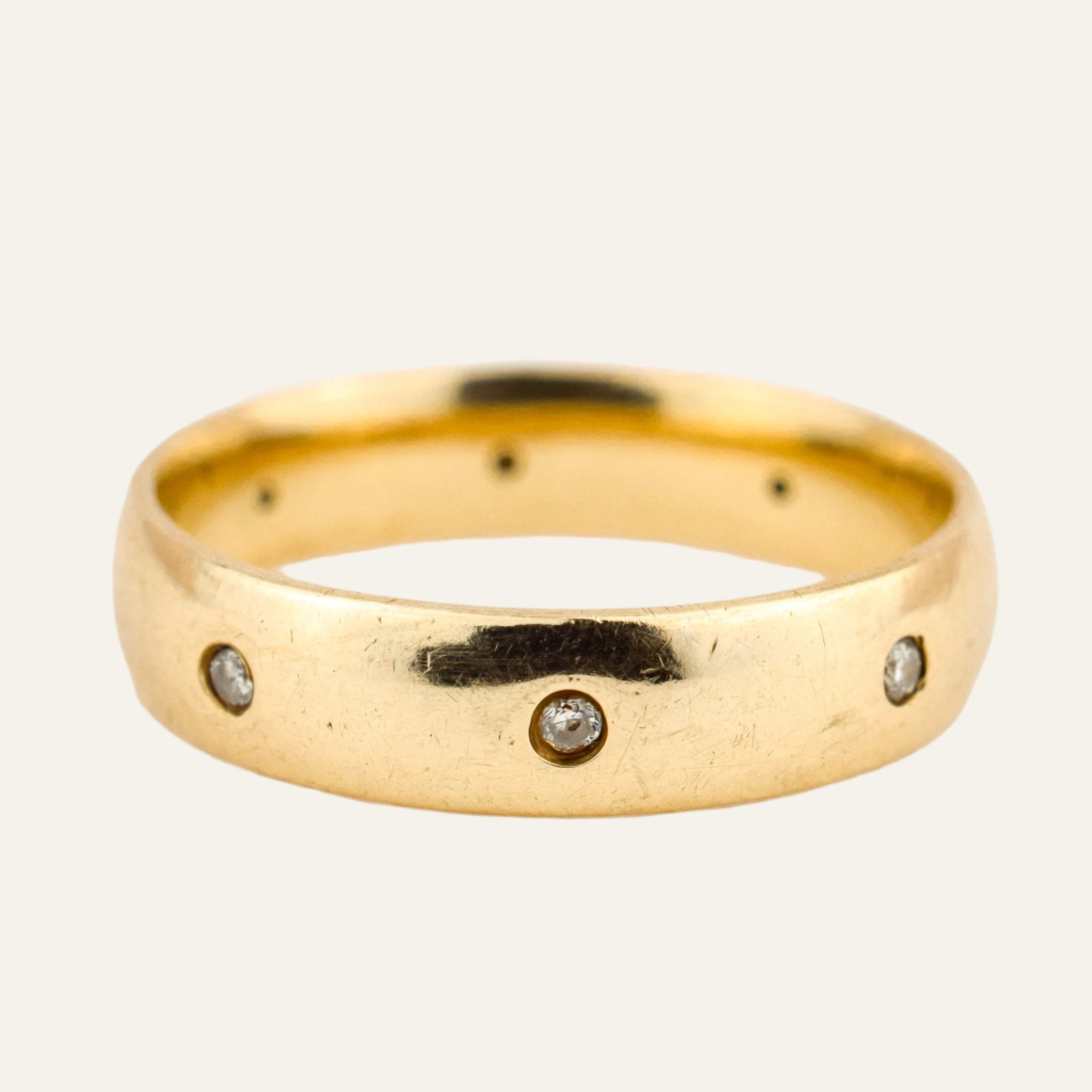 Gold Band with Diamond Accents