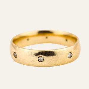 Gold Band with Diamond Accents