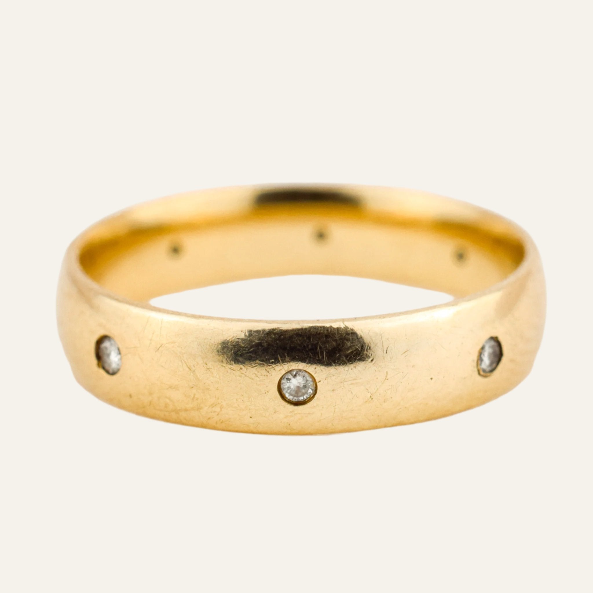 Gold Band with Diamond Accents