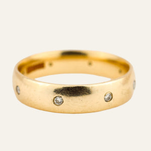 Gold Band with Diamond Accents